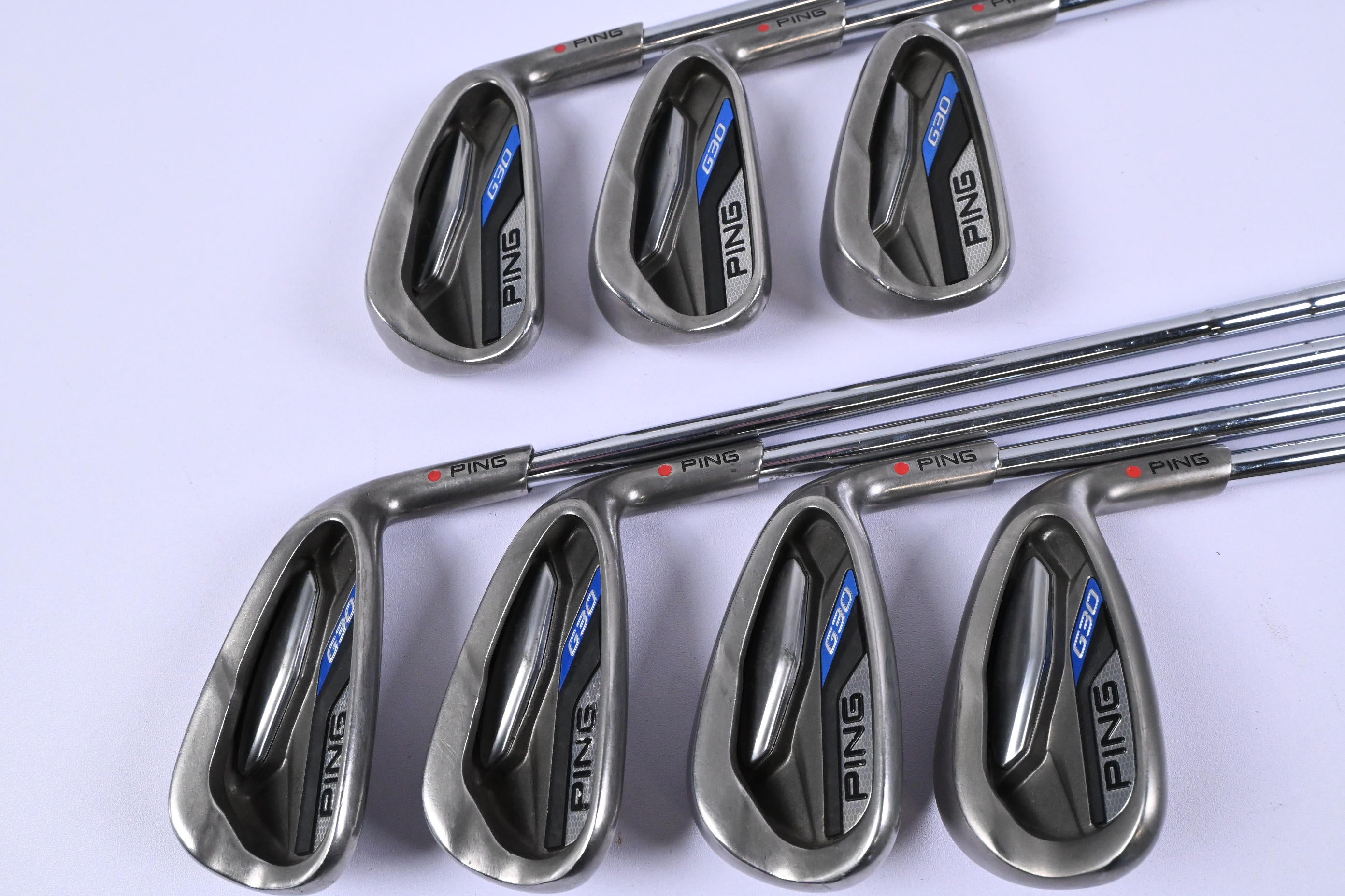 Ping G30 Irons / 5-PW+SW / Red Dot / Regular Flex Ping CFS Distance Shafts