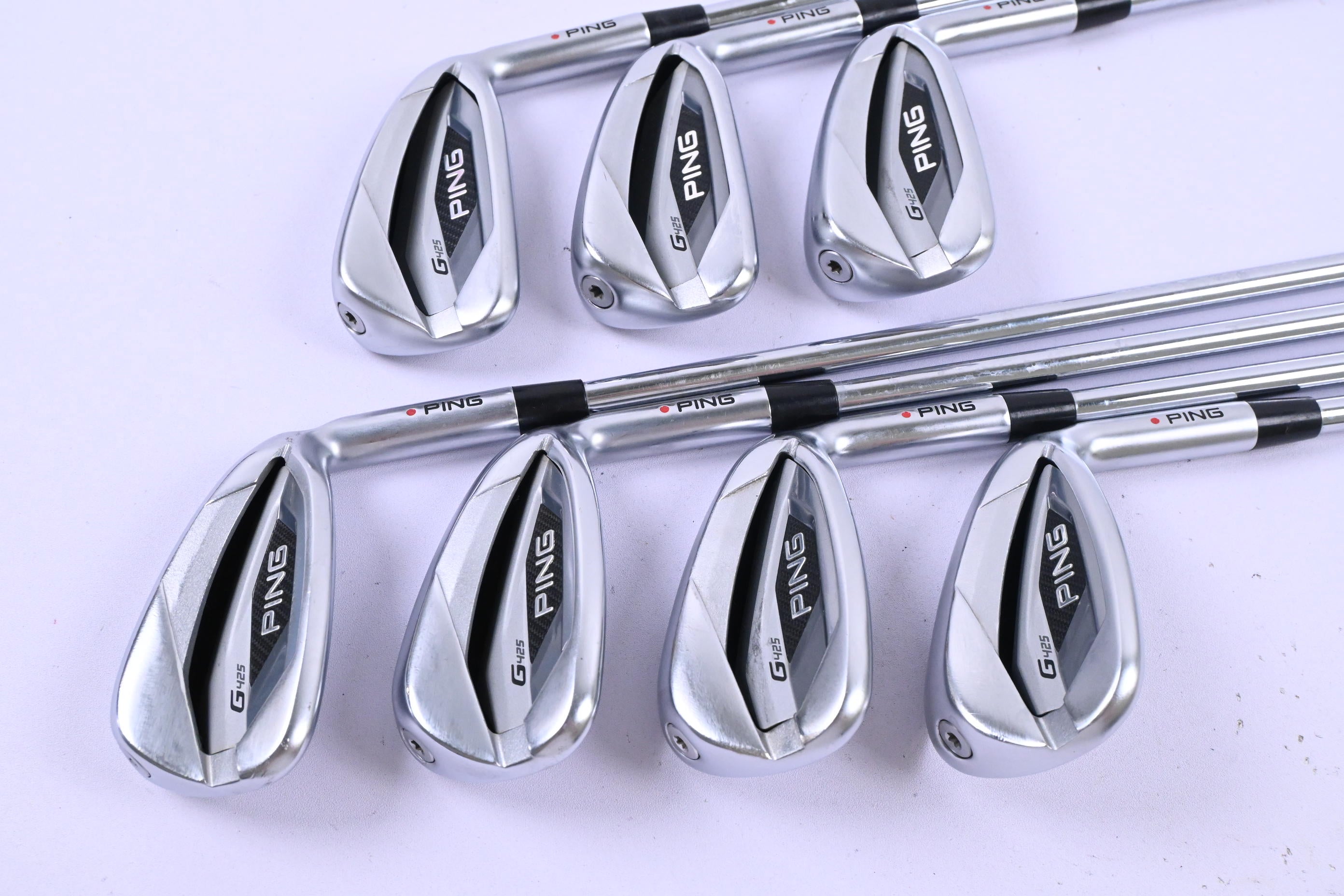 Ping G425 Irons / 5-PW+SW / Red Dot / Regular Flex Ping AWT 2.0 Shafts