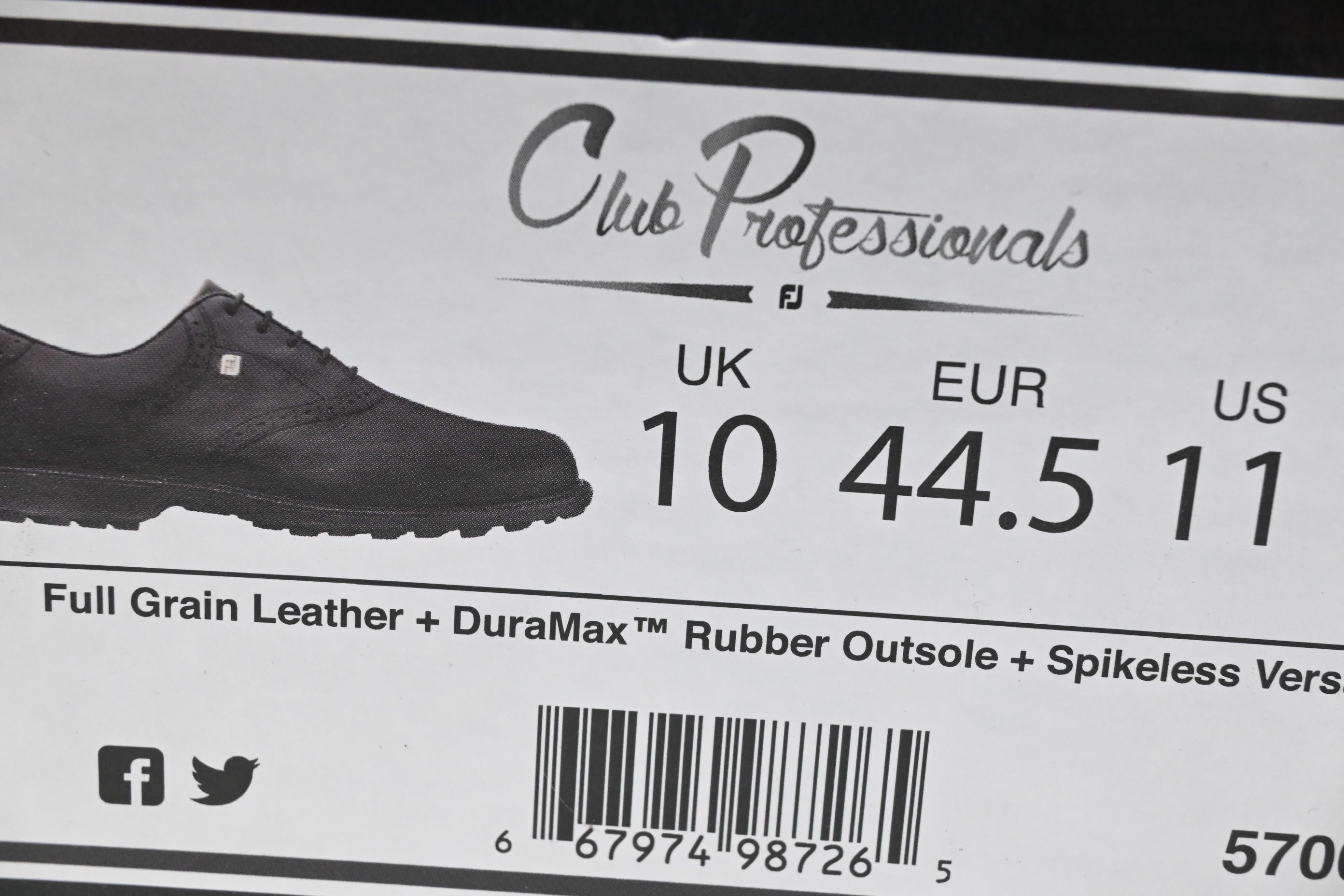 FootJoy Club Professional Golf Shoes / Size UK 10 / Black