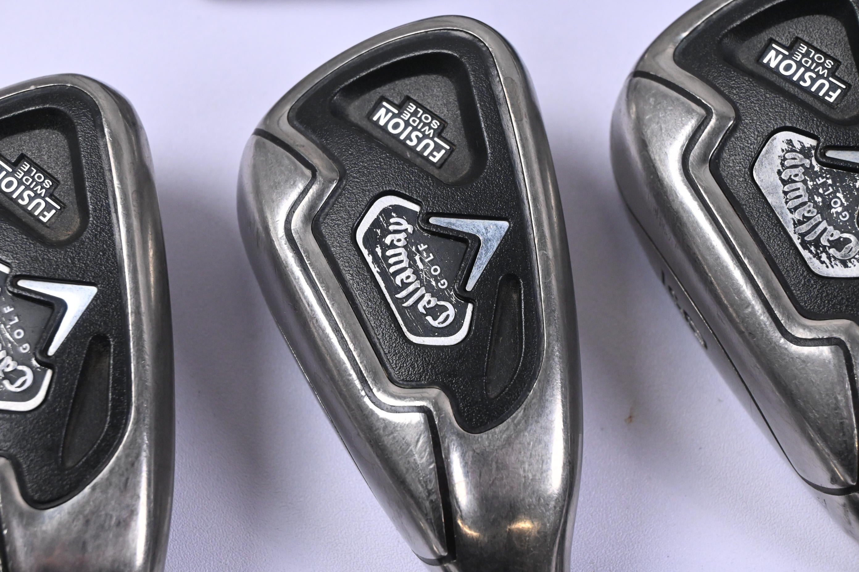 Left Hand Callaway Fusion Wide Sole Irons / 3-PW+SW / Regular Flex Callaway 75