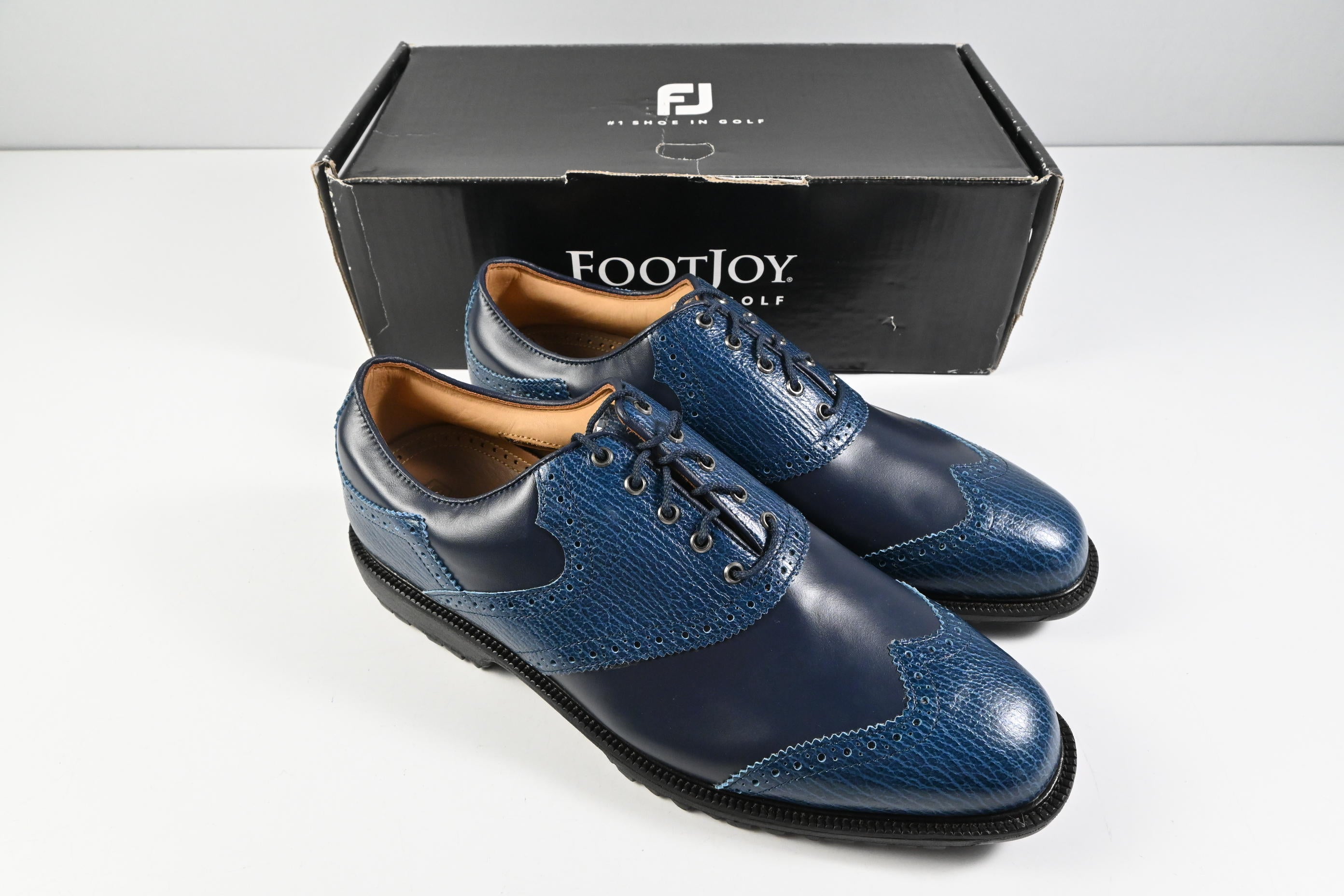 FootJoy Shield Tip Professional Golf Shoes / Size UK 10 / Blue, Navy