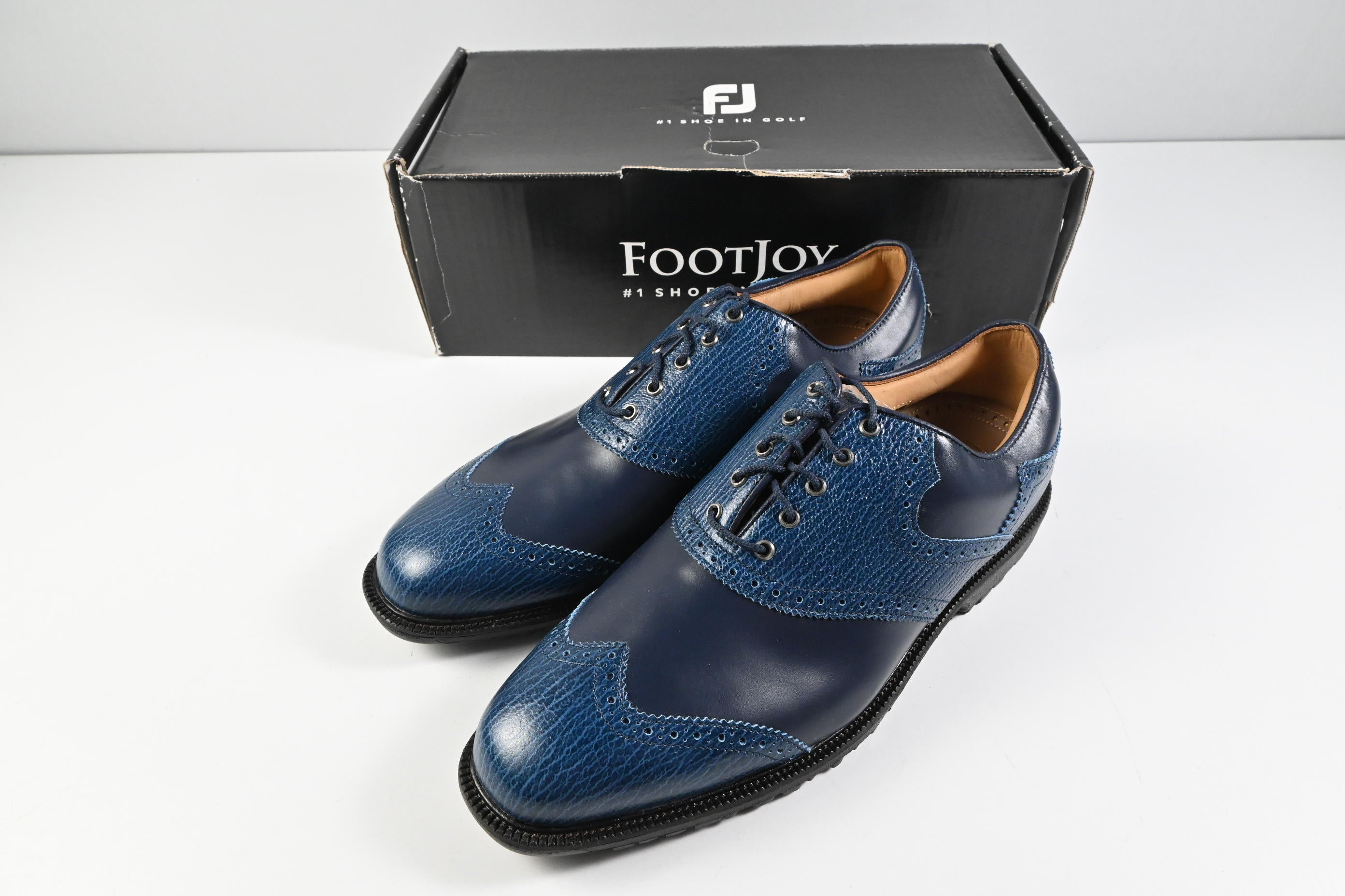 FootJoy Shield Tip Professional Golf Shoes / Size UK 10 / Blue, Navy