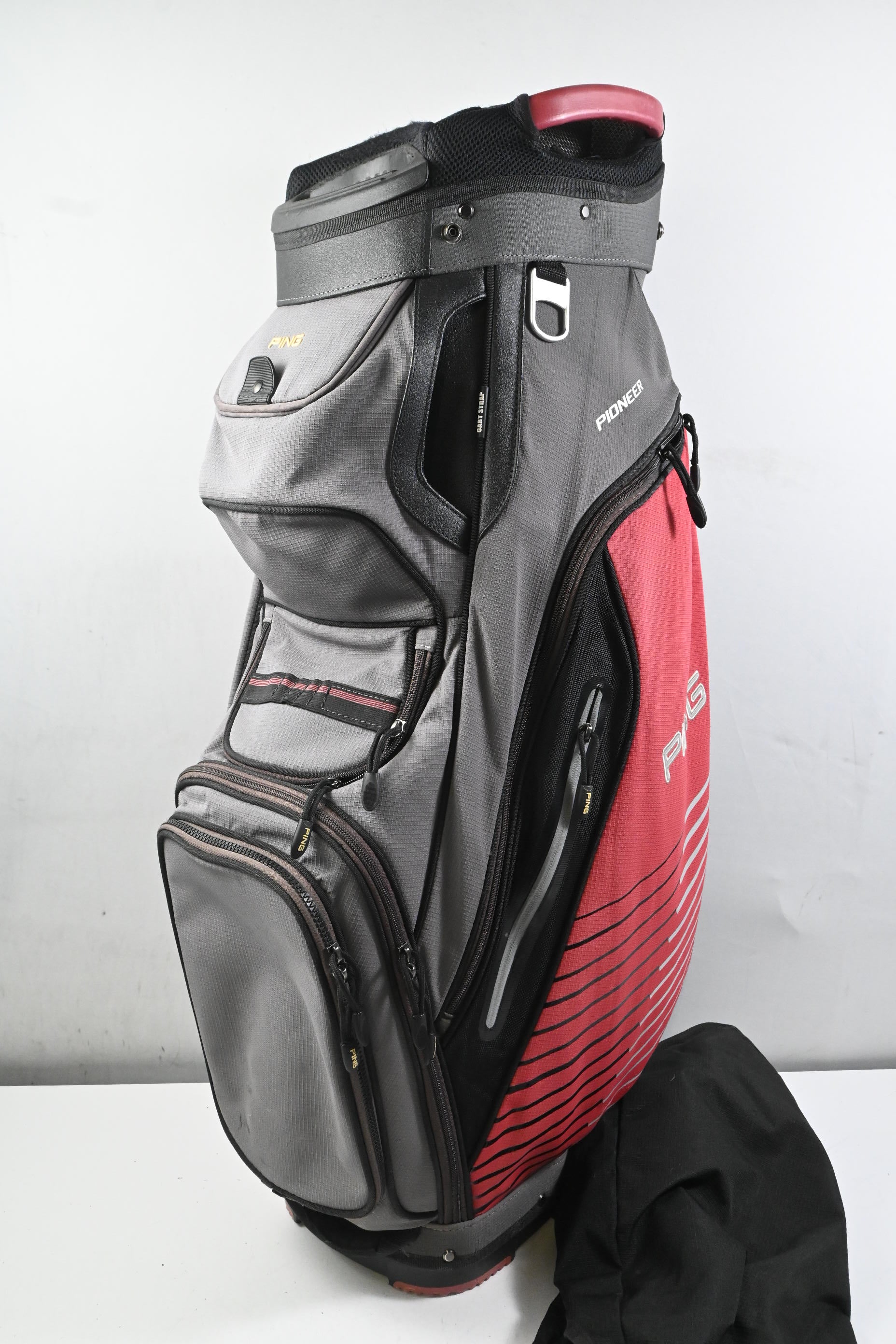 Ping Pioneer Cart Bag / 15-Way Divider / Grey & Red