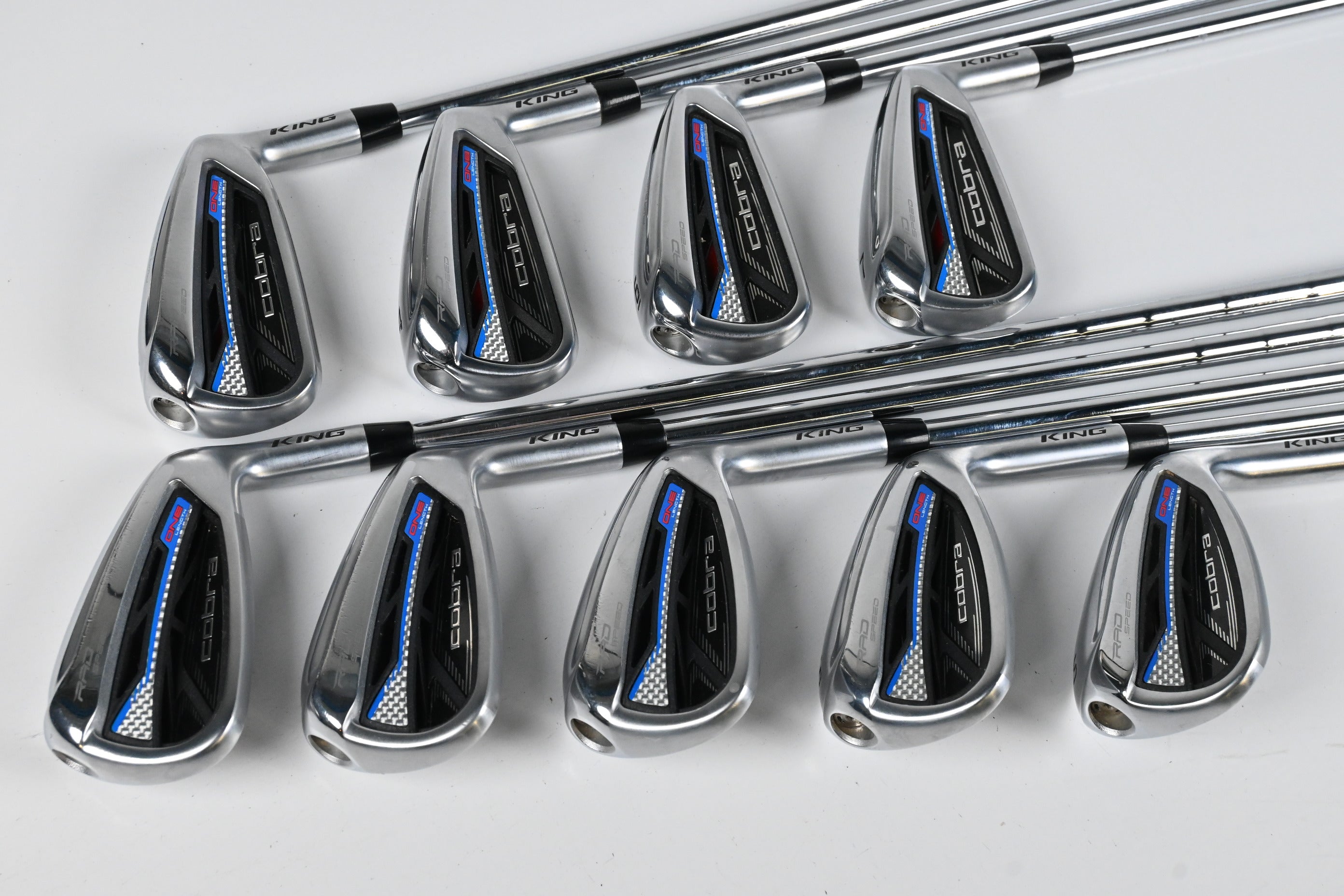 Cobra King Radspeed One Length Irons / 4-PW+GW+SW / Regular Flex KBS Tour Shafts
