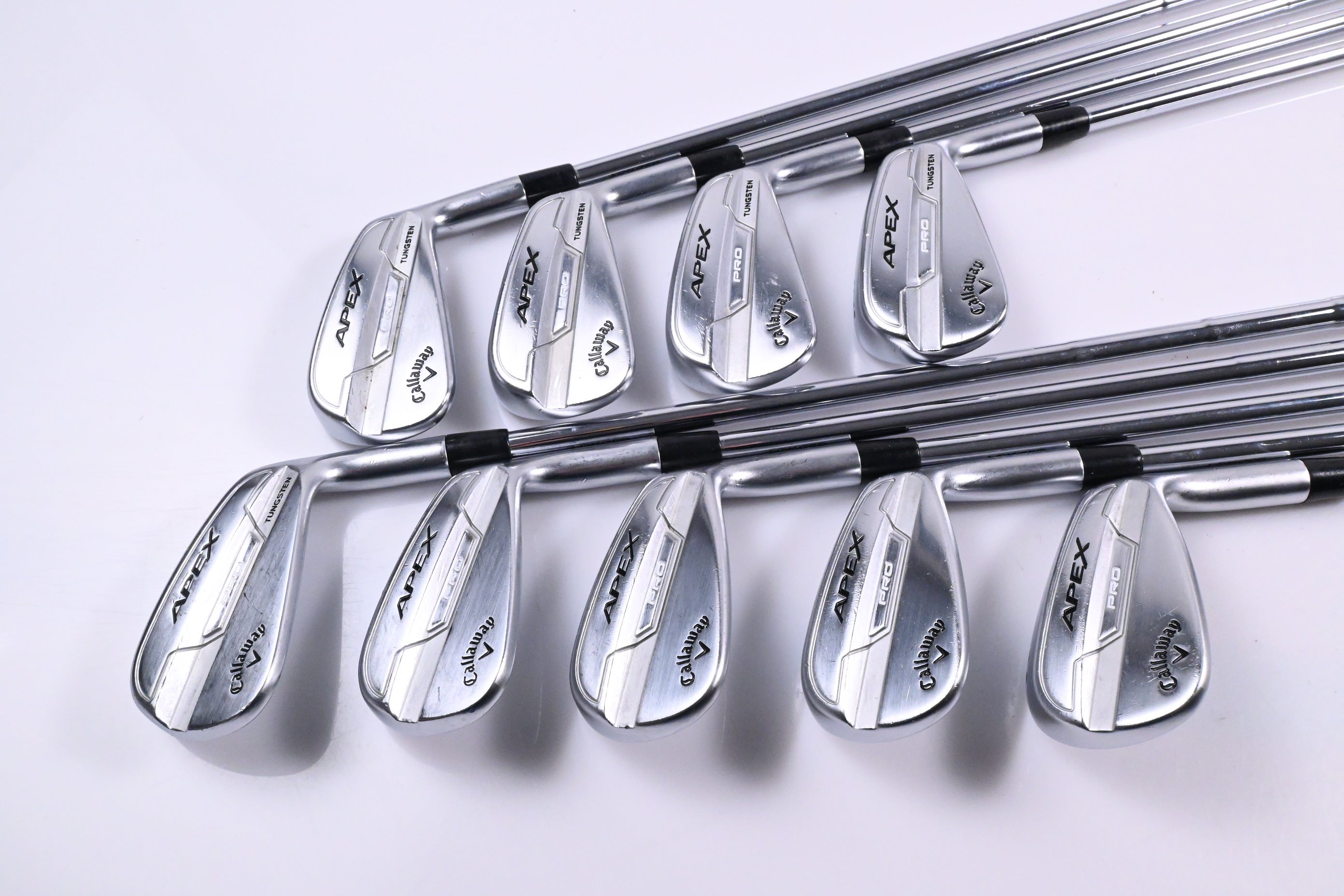 Callaway Apex Pro 21 Irons / 3-PW+AW / Stiff Flex Elevate ETS 115 VSS Pro Shafts