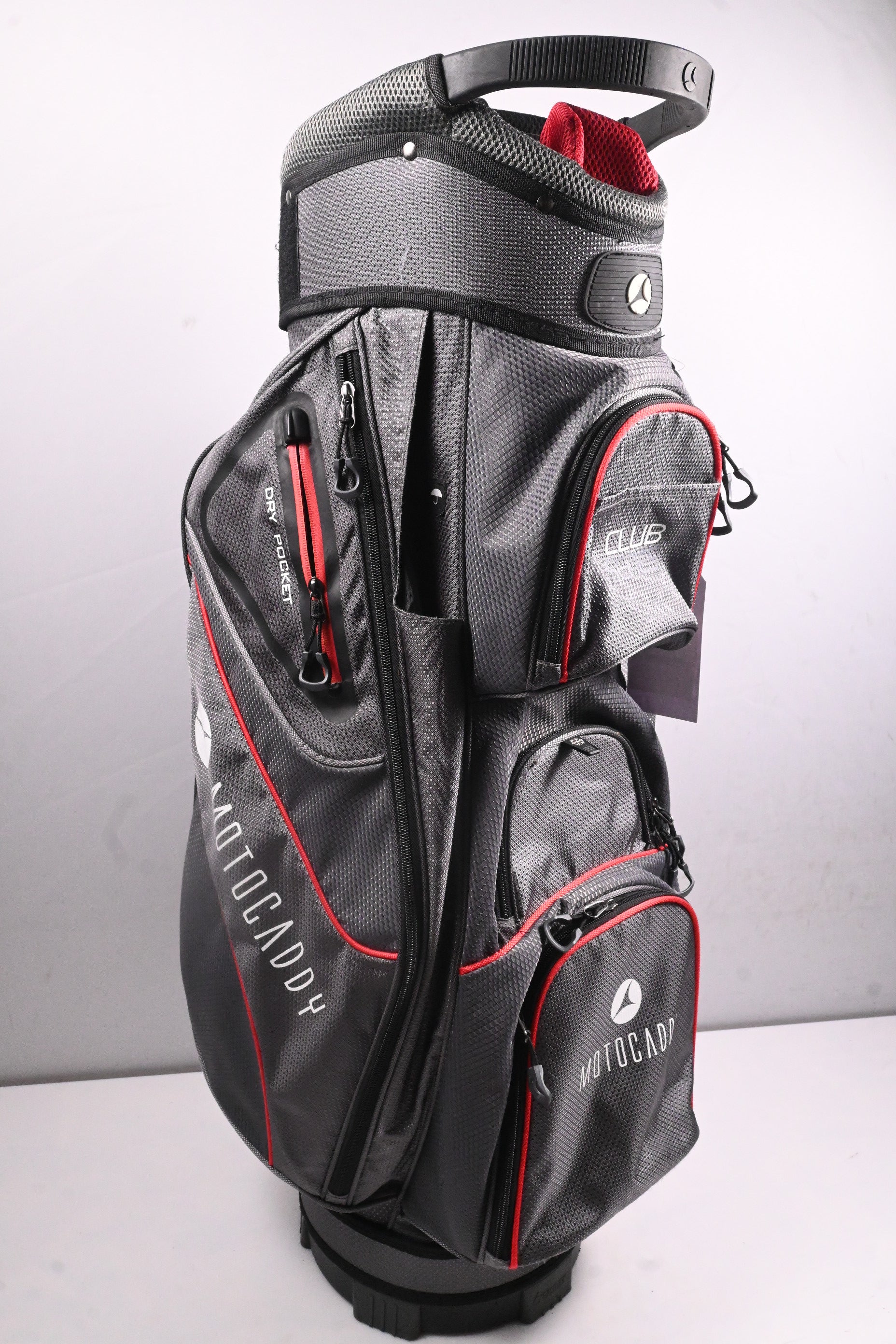 Motocaddy Club Series Cart Bag / 14-Way Divider / Grey, Red
