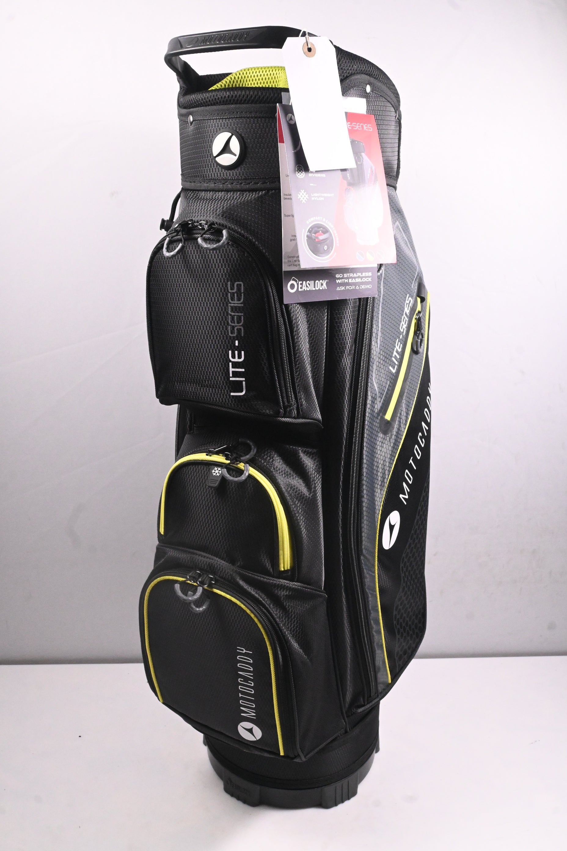 Motocaddy Lite Series Cart Bag / 14-Way Divider / Black, Lime