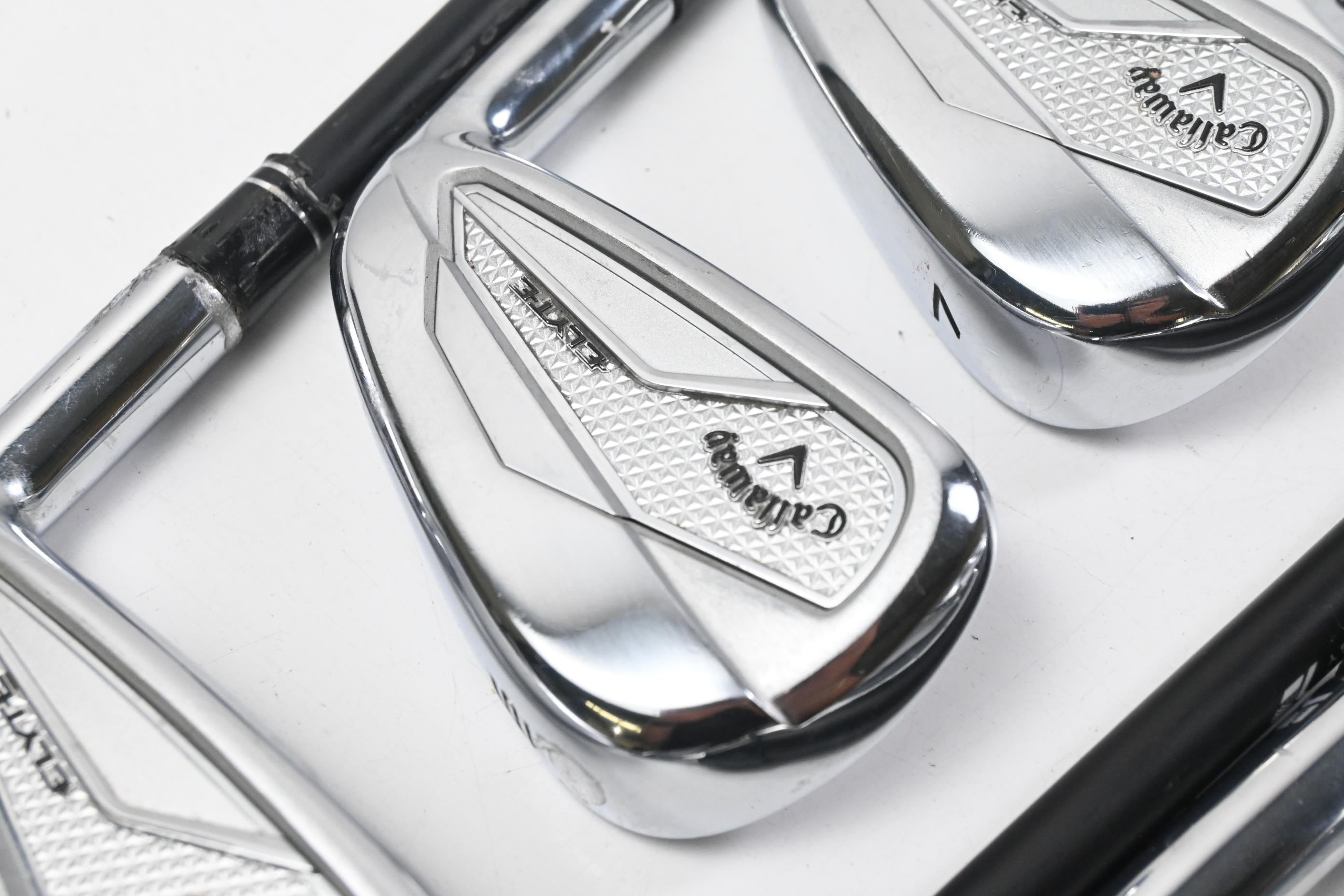 Callaway Elyte Irons / 5-PW+GW+SW / Stiff Flex MMT Black 80 Shafts