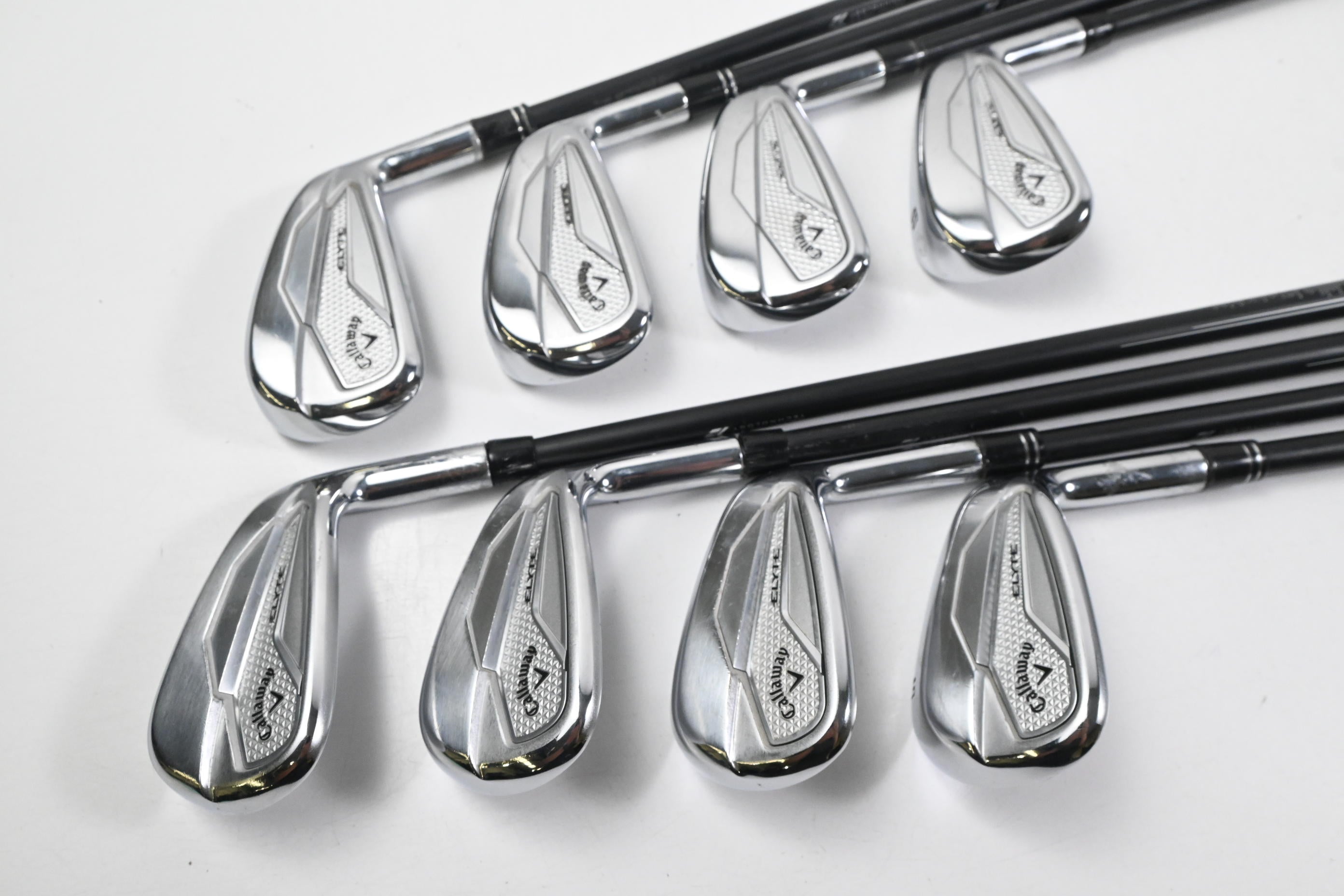 Callaway Elyte Irons / 5-PW+GW+SW / Stiff Flex MMT Black 80 Shafts