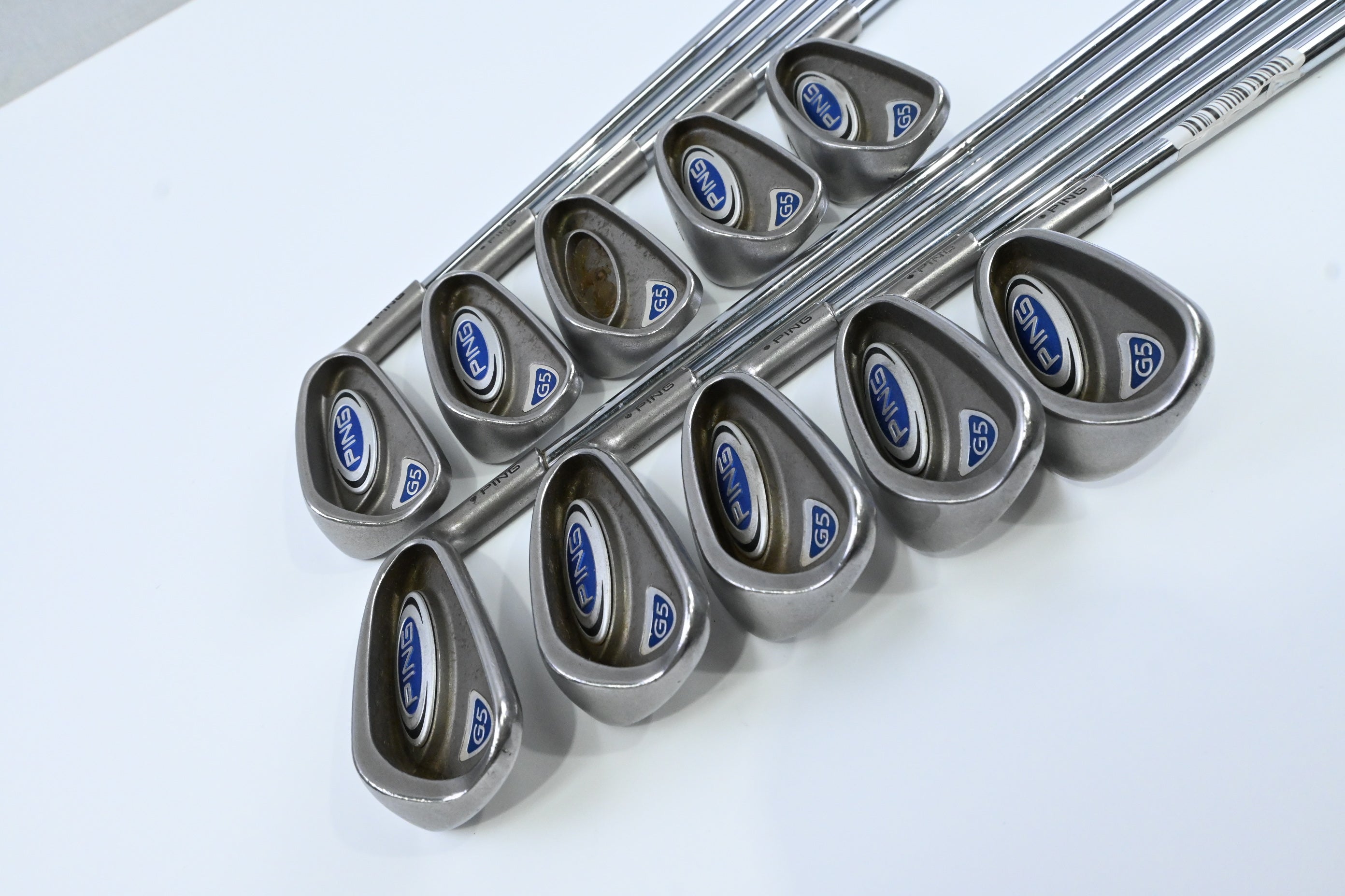 Ping G5 Irons / 3-PW+UW+SW / Black Dot / Regular Flex Ping Shafts