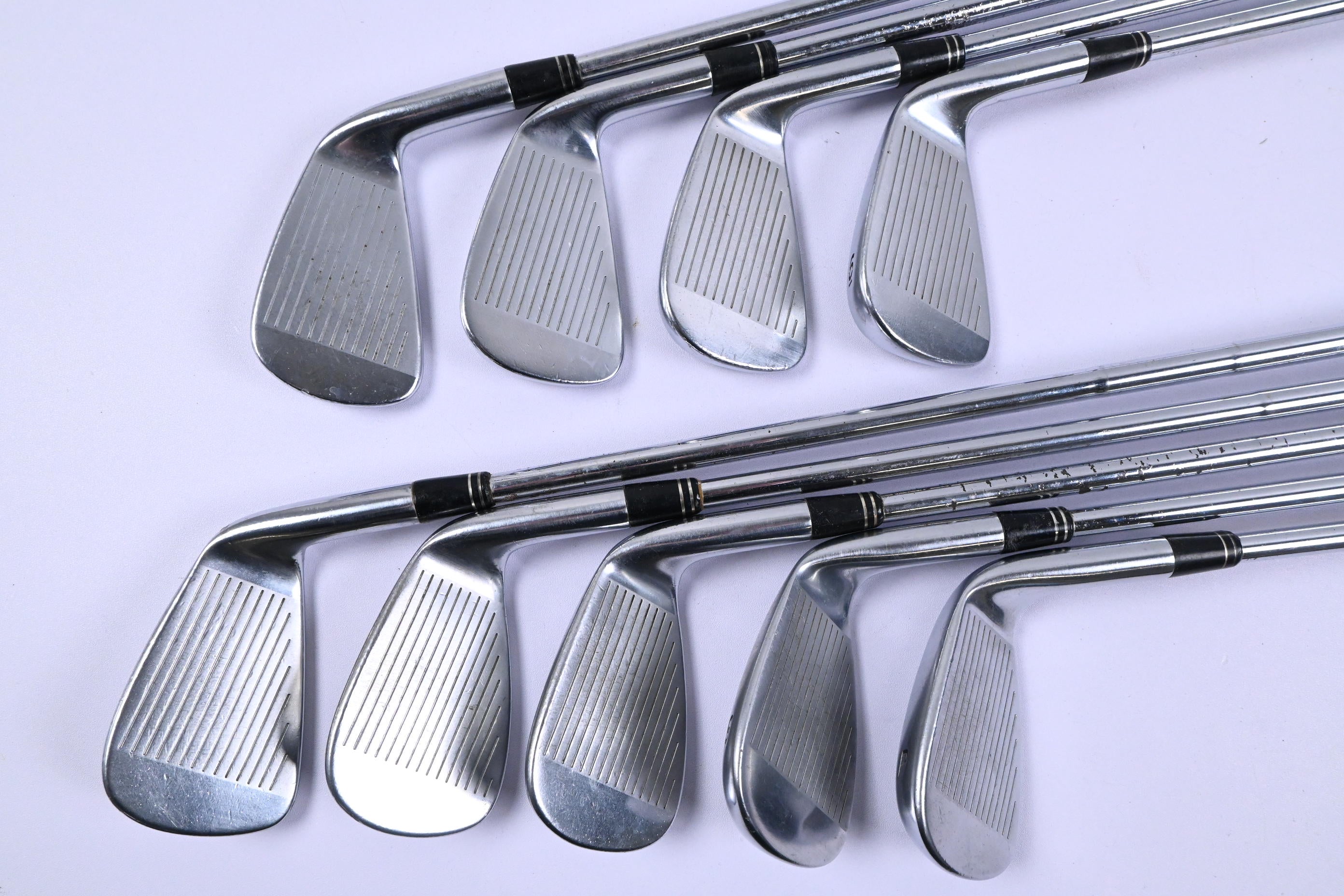 Left Hand Taylormade Tour Preferred TP 2009 Irons / 3-PW+SW / Stiff Flex Shafts