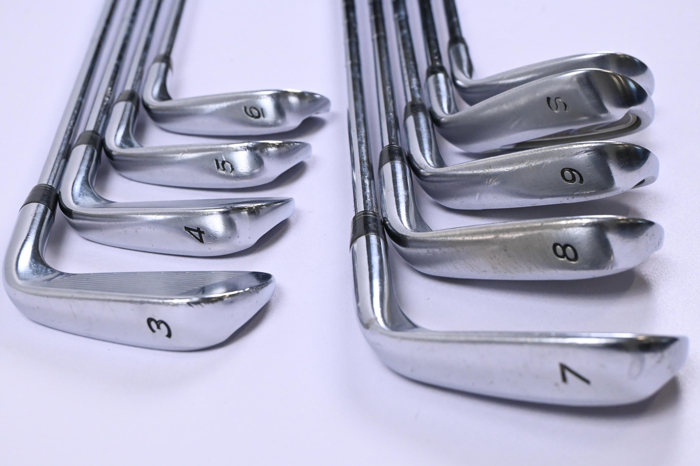 Left Hand Taylormade Tour Preferred TP 2009 Irons / 3-PW+SW / Stiff Flex Shafts
