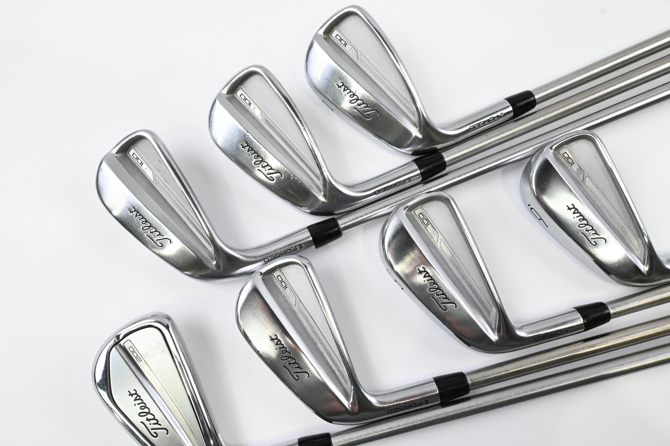 Left Hand Titleist T100 2023 Irons / 3-9i / X-Flex KBS Tour C-Taper Lite 115