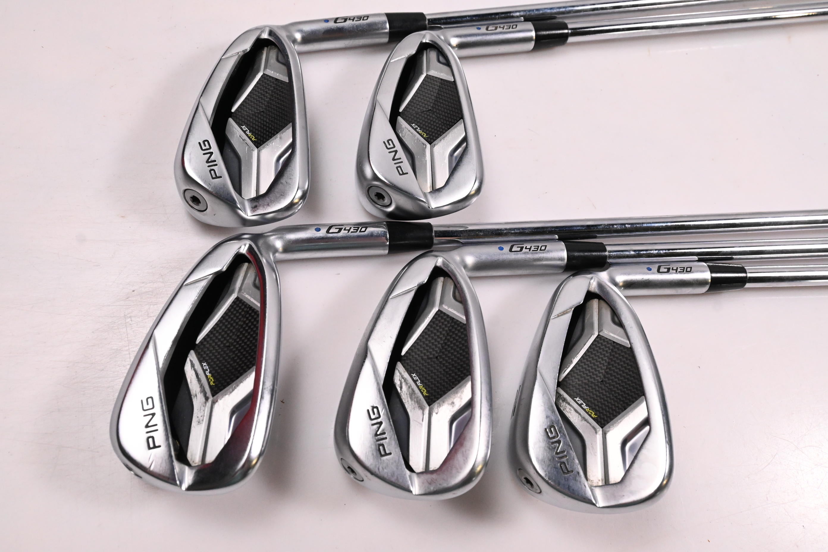 Ping G430 Irons / 6-PW / Blue Dot / Regular Flex Elevate MPH 95 Shafts