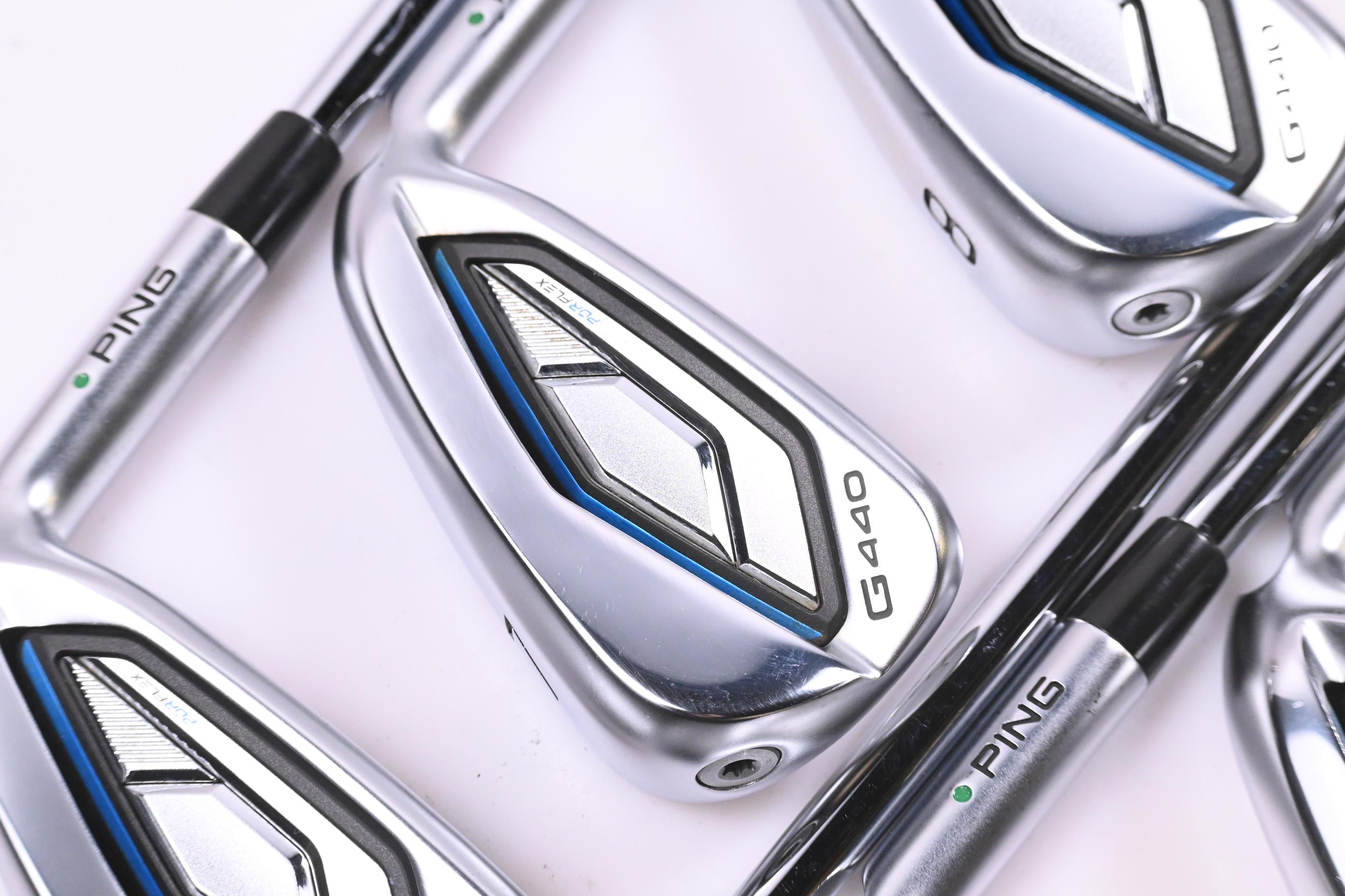 Ping G440 Irons / 6-PW+GW+56° / Green Dot / Regular Flex Ping AWT 3.0 Shafts