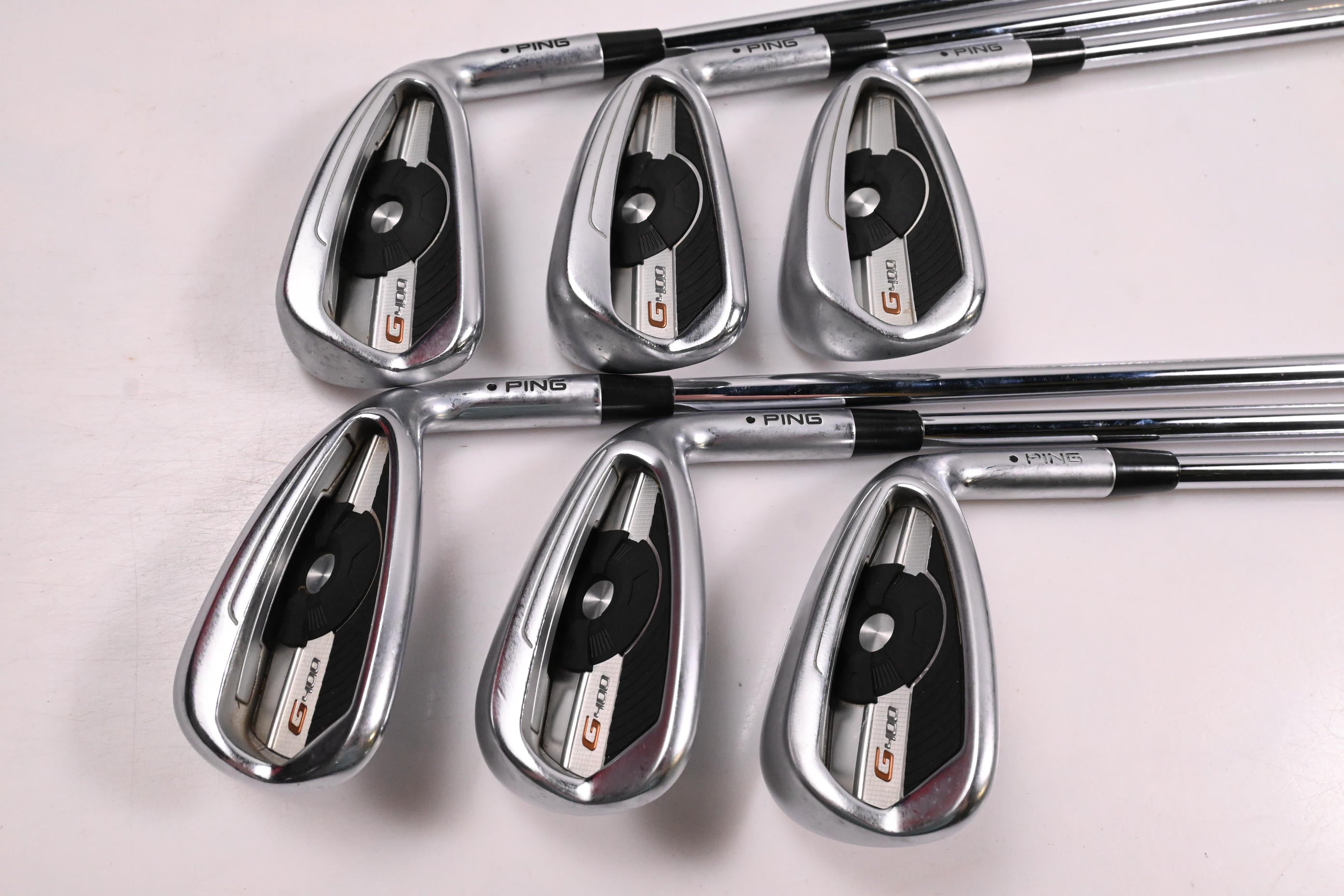 Ping G400 Irons / 6-PW+GW / Black Dot / Regular Flex Ping AWT 2.0 Shafts