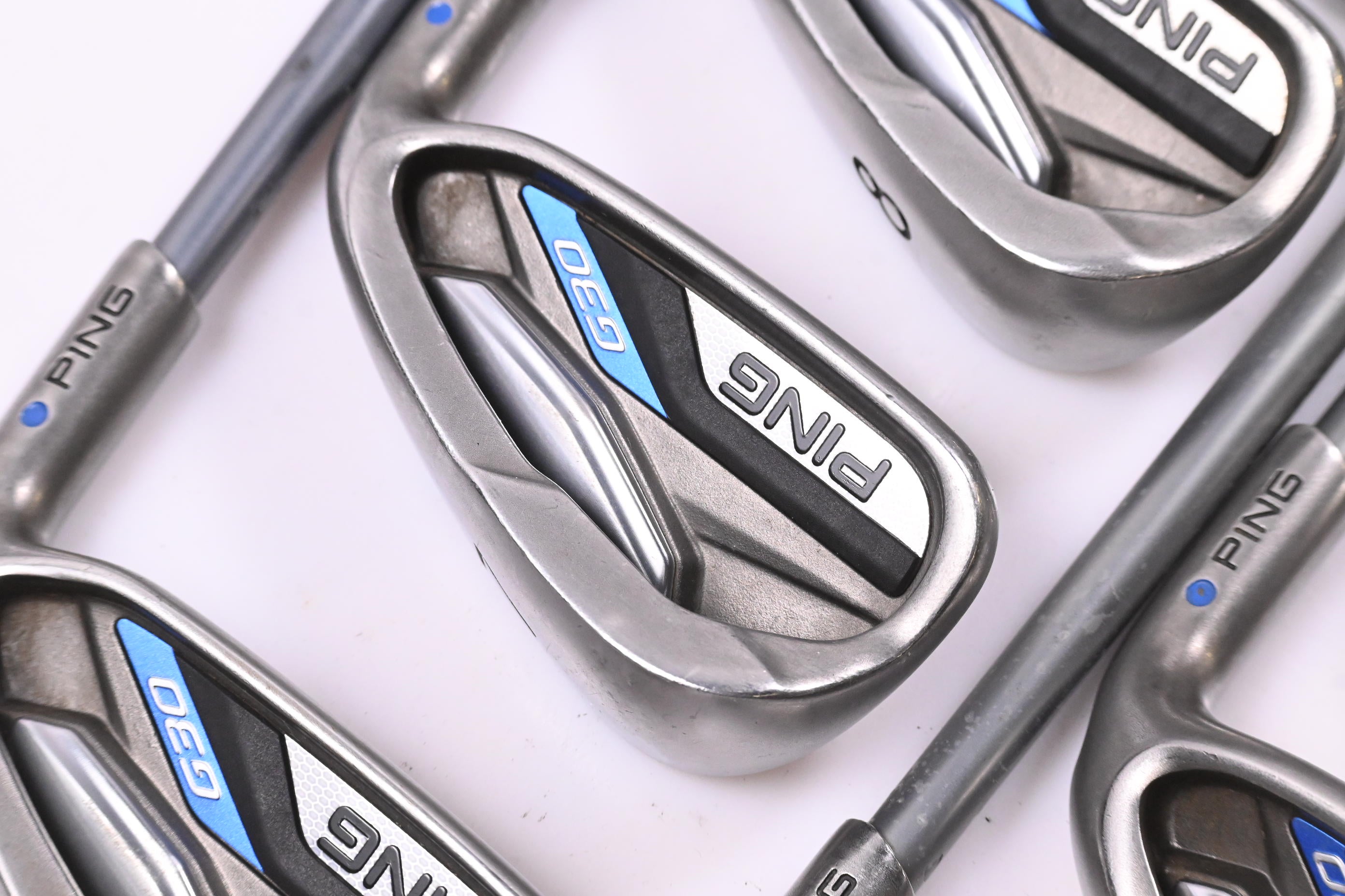 Ping G30 Irons / 6-PW+GW+SW+LW / Blue Dot / Regular Flex Ping TFC 419 Shafts