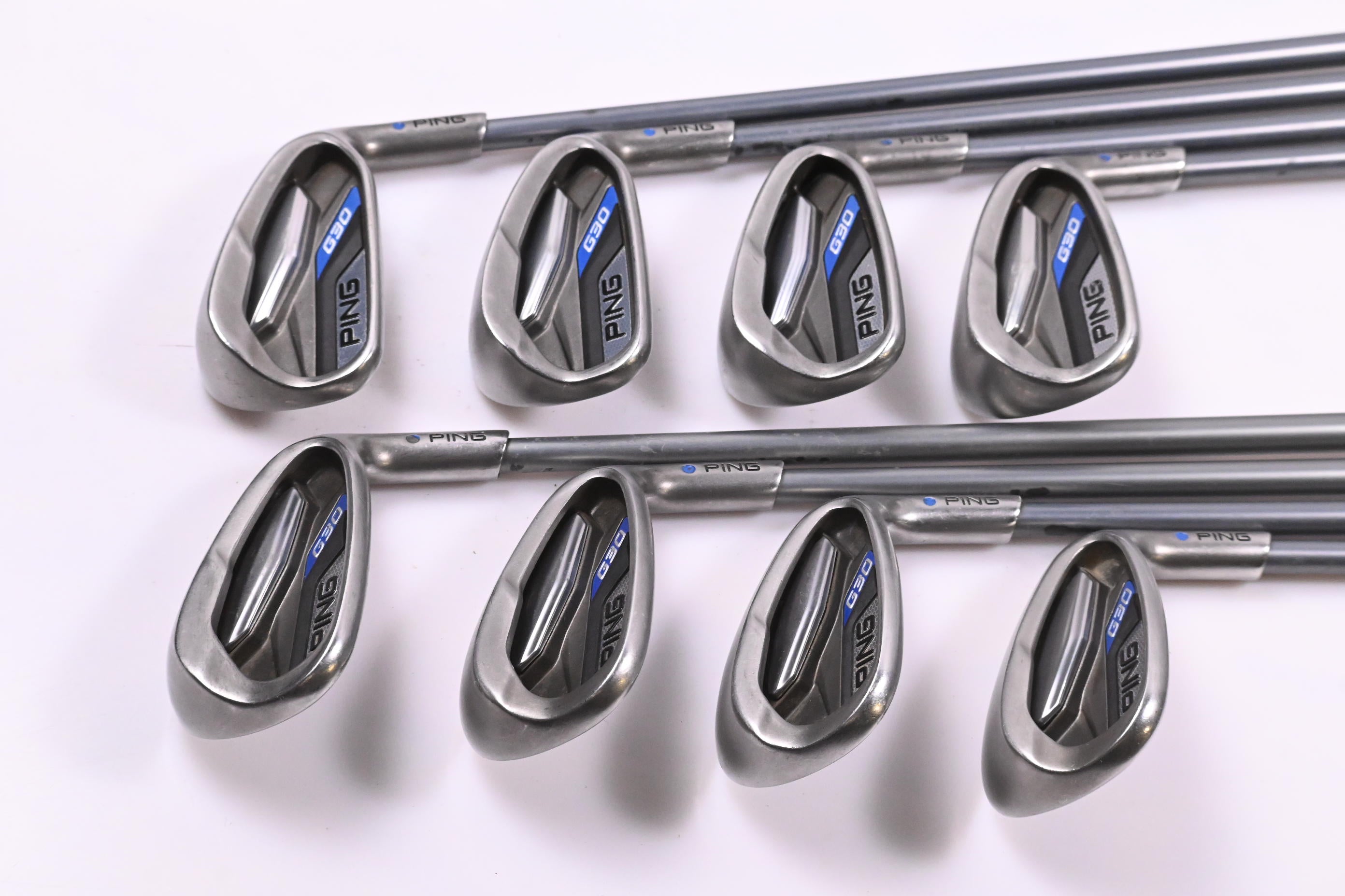 Ping G30 Irons / 6-PW+GW+SW+LW / Blue Dot / Regular Flex Ping TFC 419 Shafts