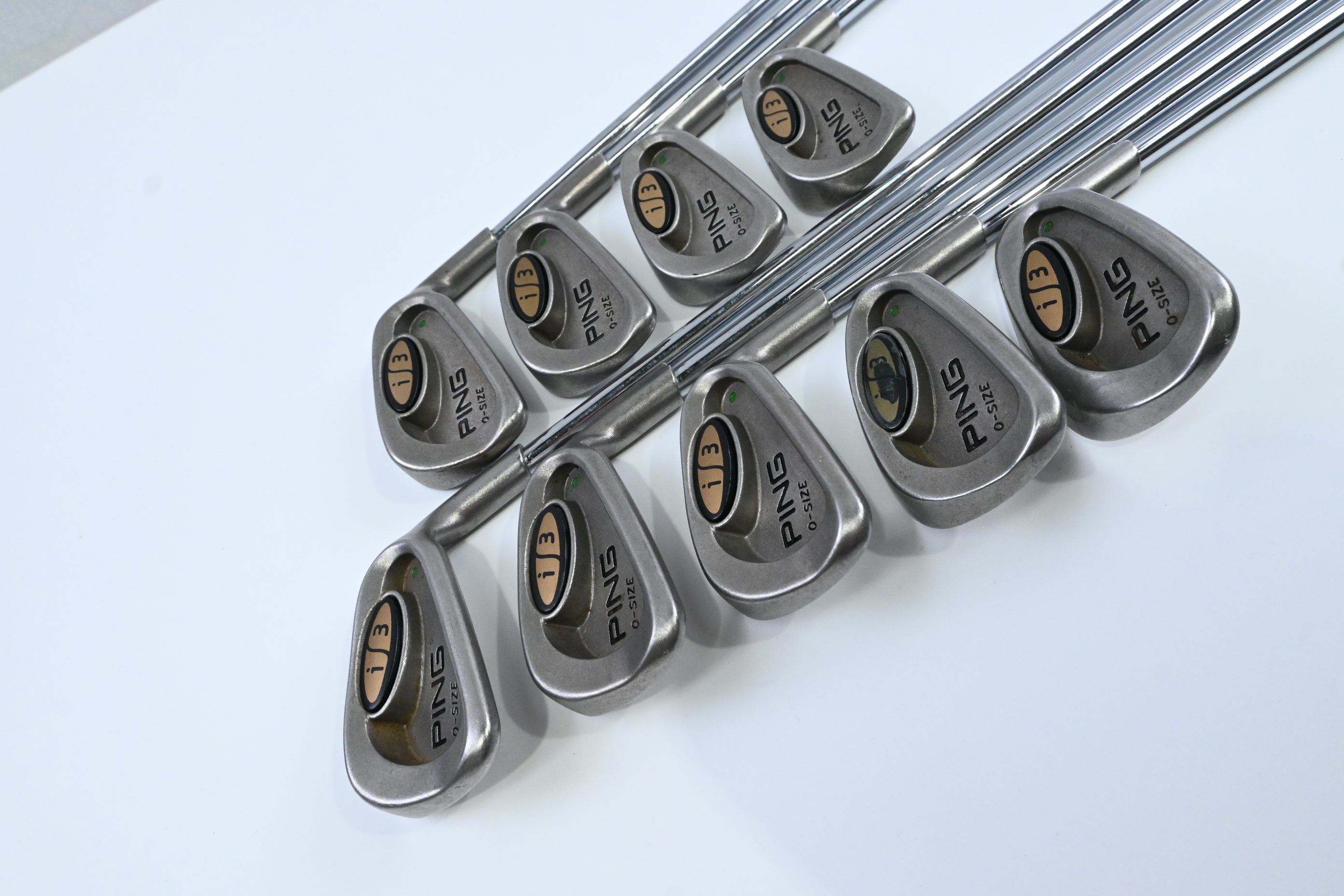 Ping i3 O-Size Irons / 3-PW+SW / Green Dot / Regular Flex Ping JZ Cushin Shafts