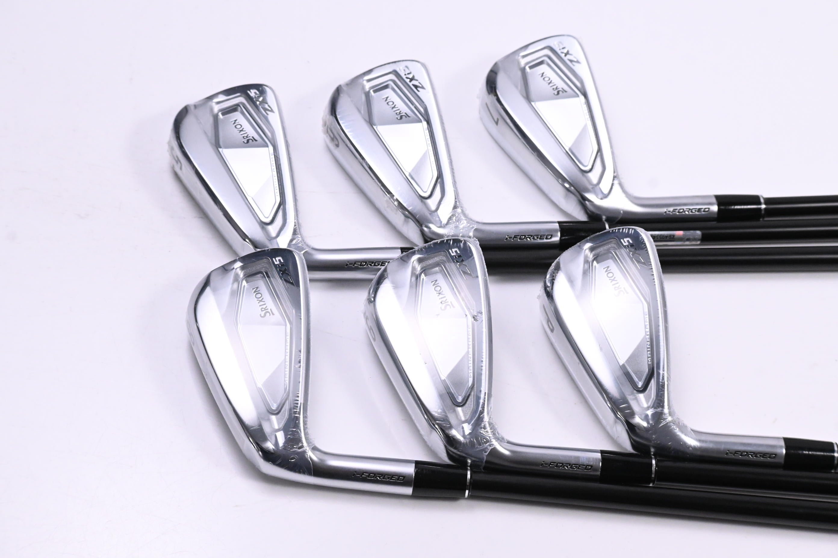 Left Hand Srixon ZXi5 Irons / 5-PW / Stiff Flex UST Helium Nanocore 60 Shafts