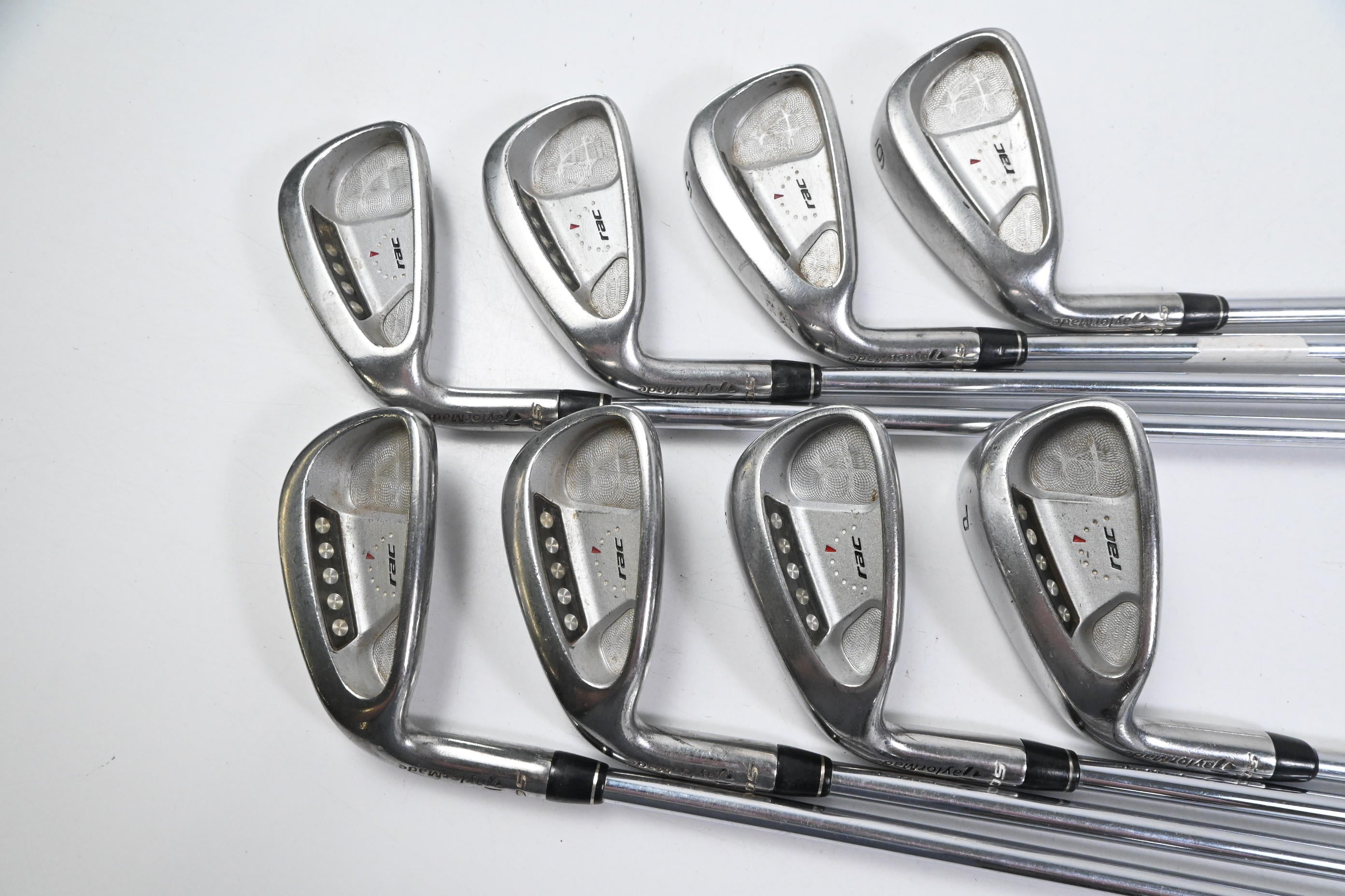 Left Hand Taylormade RAC OS Irons / 3-PW / Regular Flex Light Metal Shafts