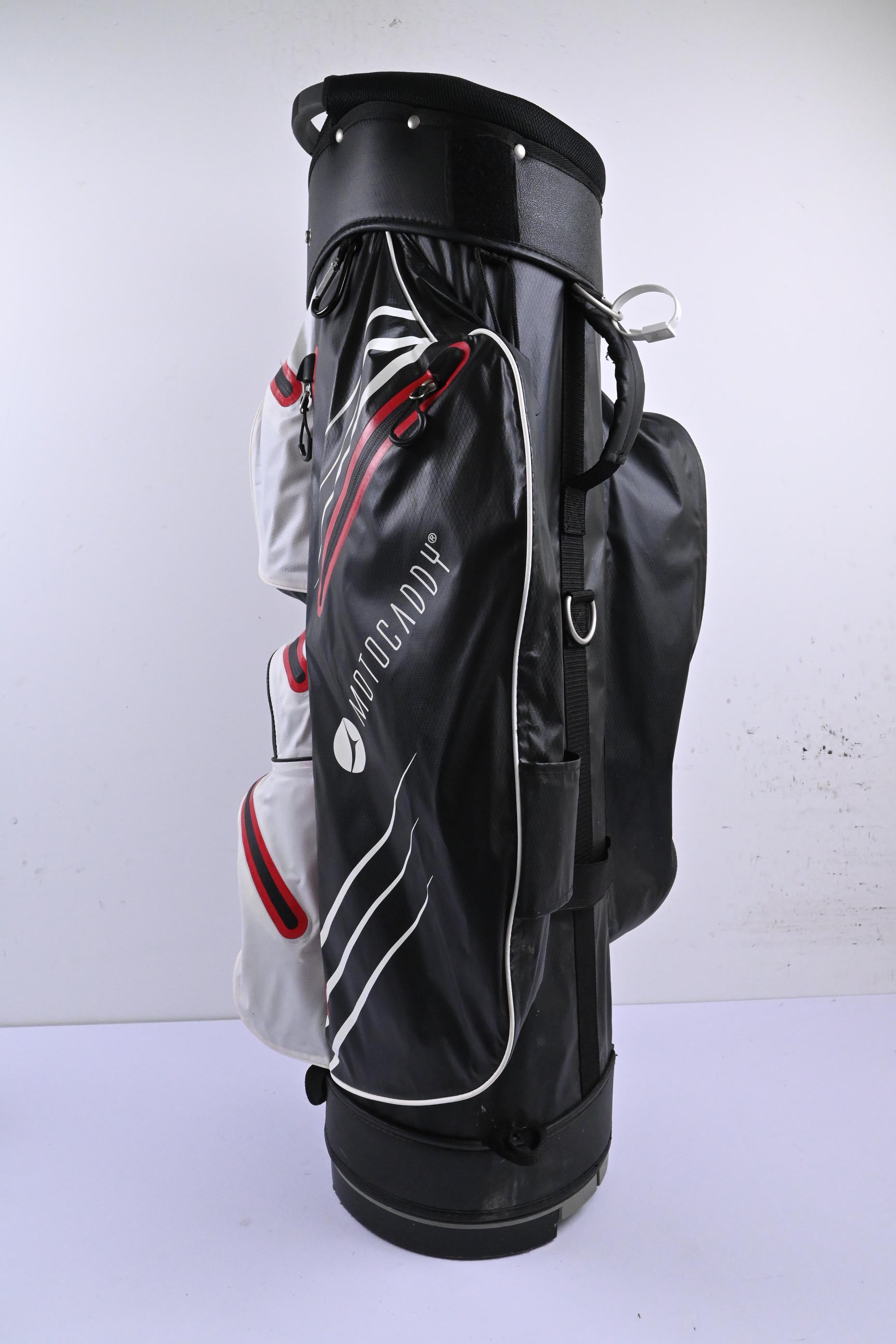 Motocaddy Dry Series Cart Bag / 14-Way Divider / Black, White & Red