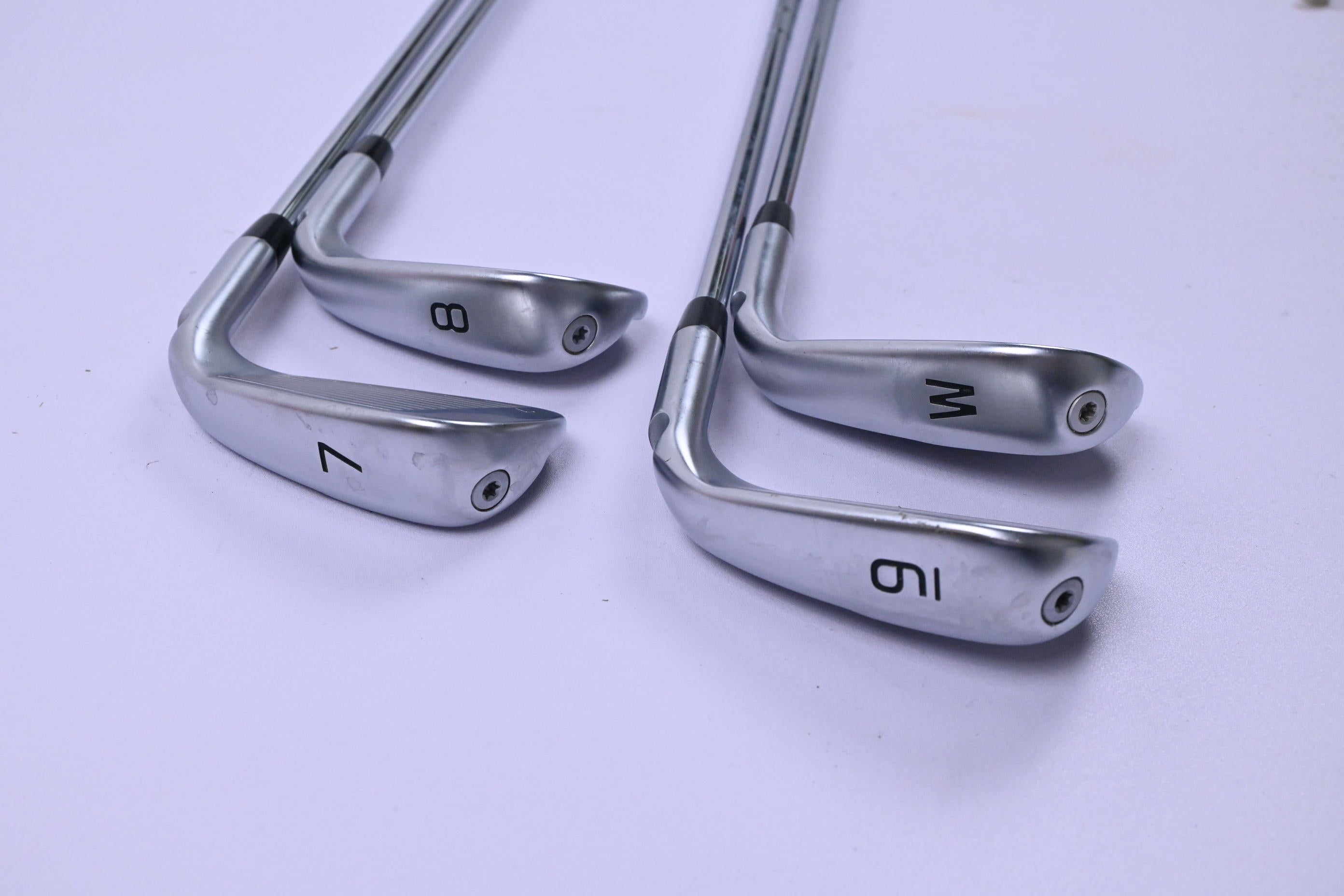 Left Hand Ping G430 Irons / 7-PW / Blue Dot / Regular Flex Elevate MPH 95 Shafts
