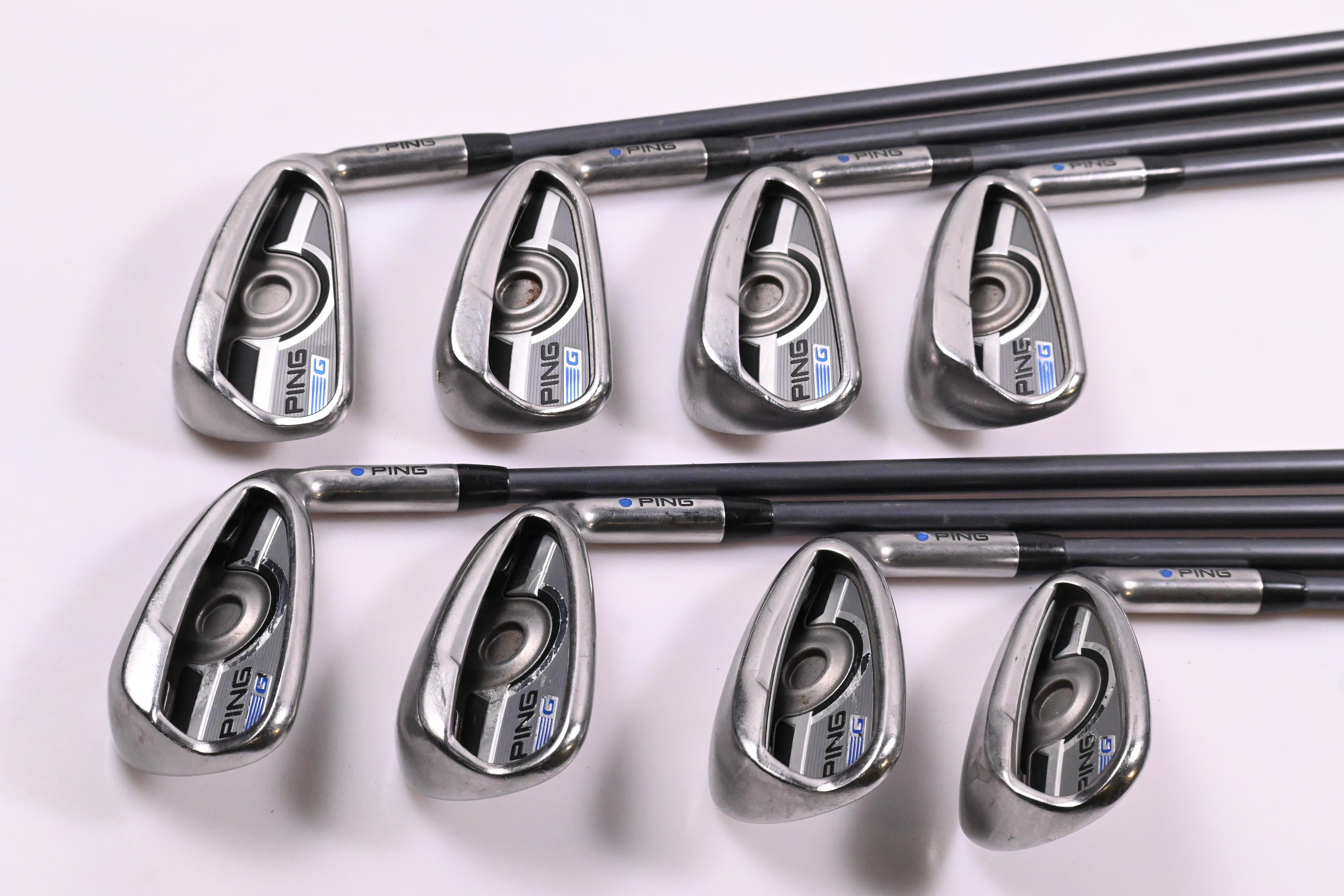 Ping G Series Irons / 4-PW+SW / Blue Dot / Regular Flex Ping CFS 65 Shafts