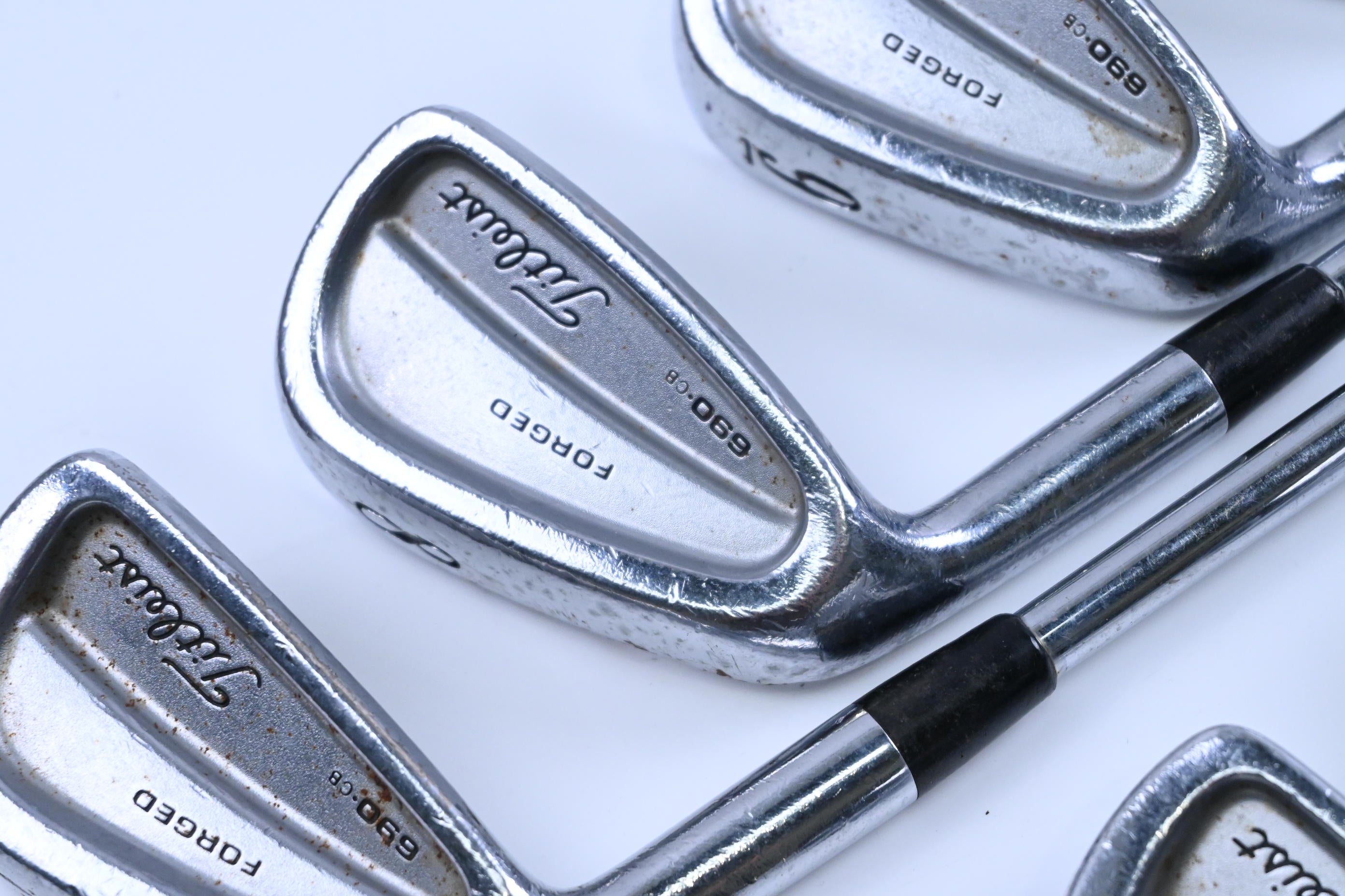 Left Hand Titleist 690.CB Irons / 3-PW / Stiff Flex Dynamic Gold S300 Shafts