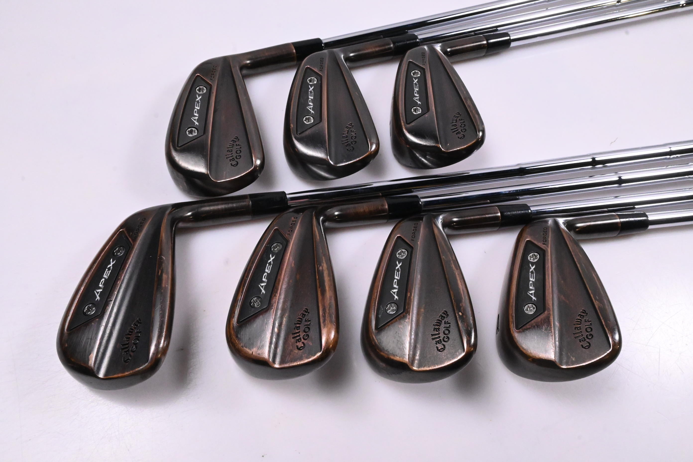 Callaway Apex Ai200 Brushed Copper Irons / 5-PW+GW / Stiff Flex Dynamic Gold Mid