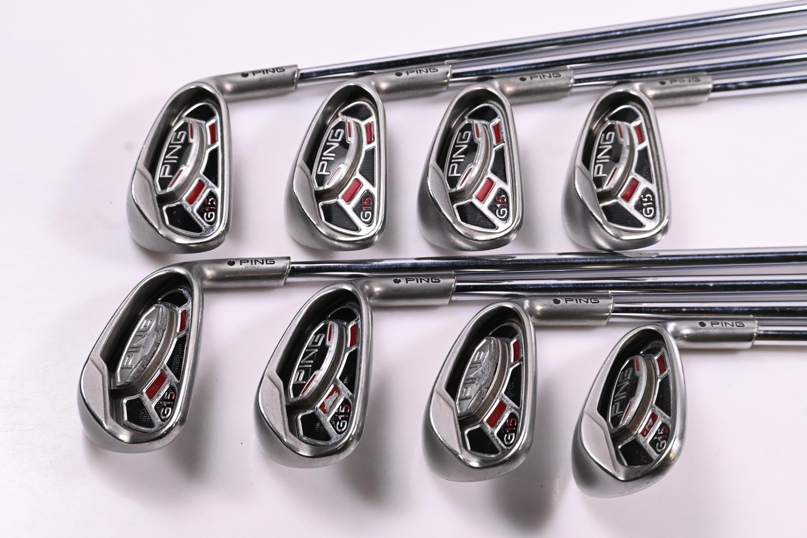 Ping G15 Irons / 4-PW+SW / Black Dot / Regular Flex Ping AWT Shafts