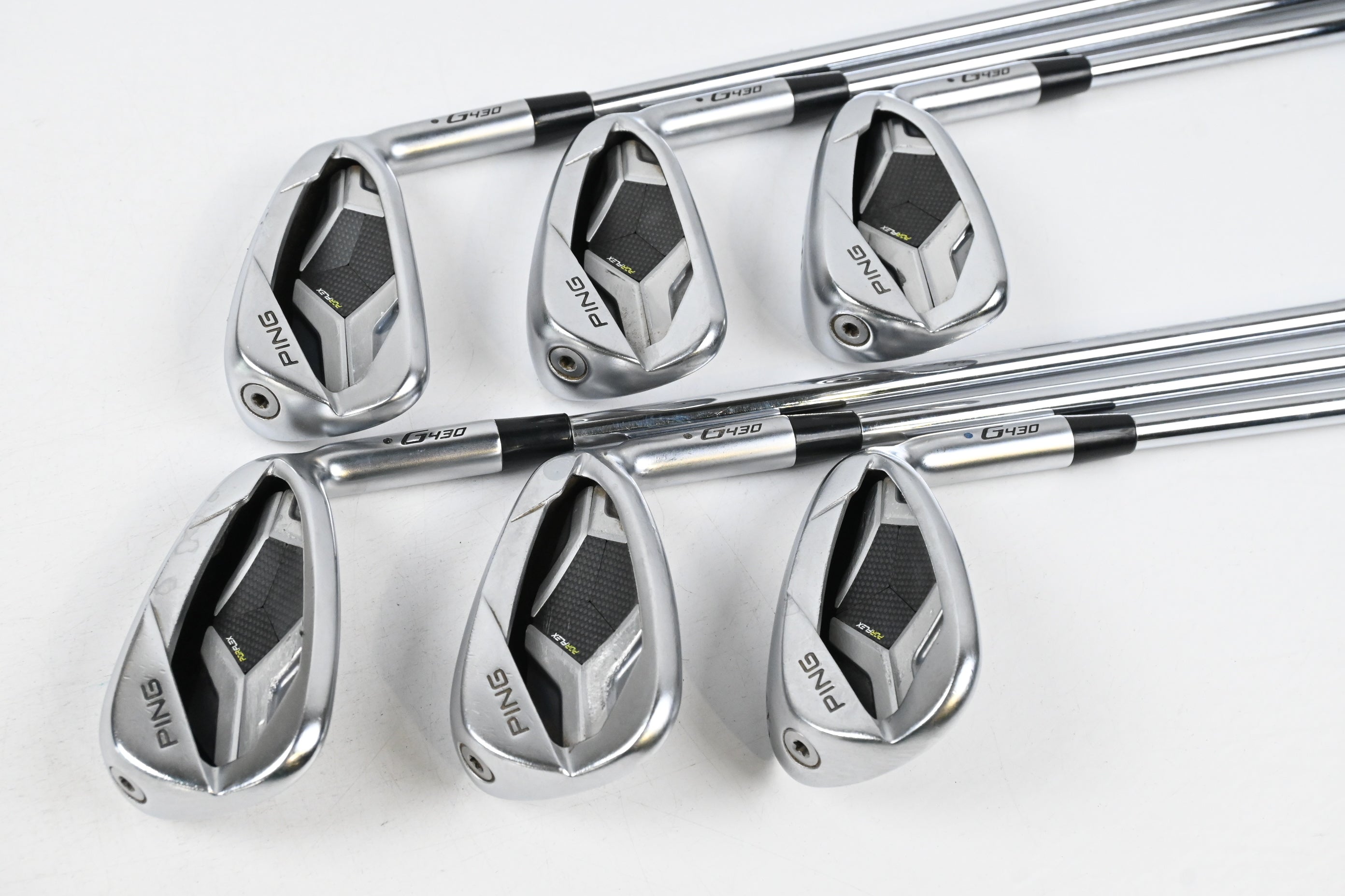 Ping G430 Irons / 6-PW+SW / Black Dot / Regular Flex Ping AWT 2.0 Shafts