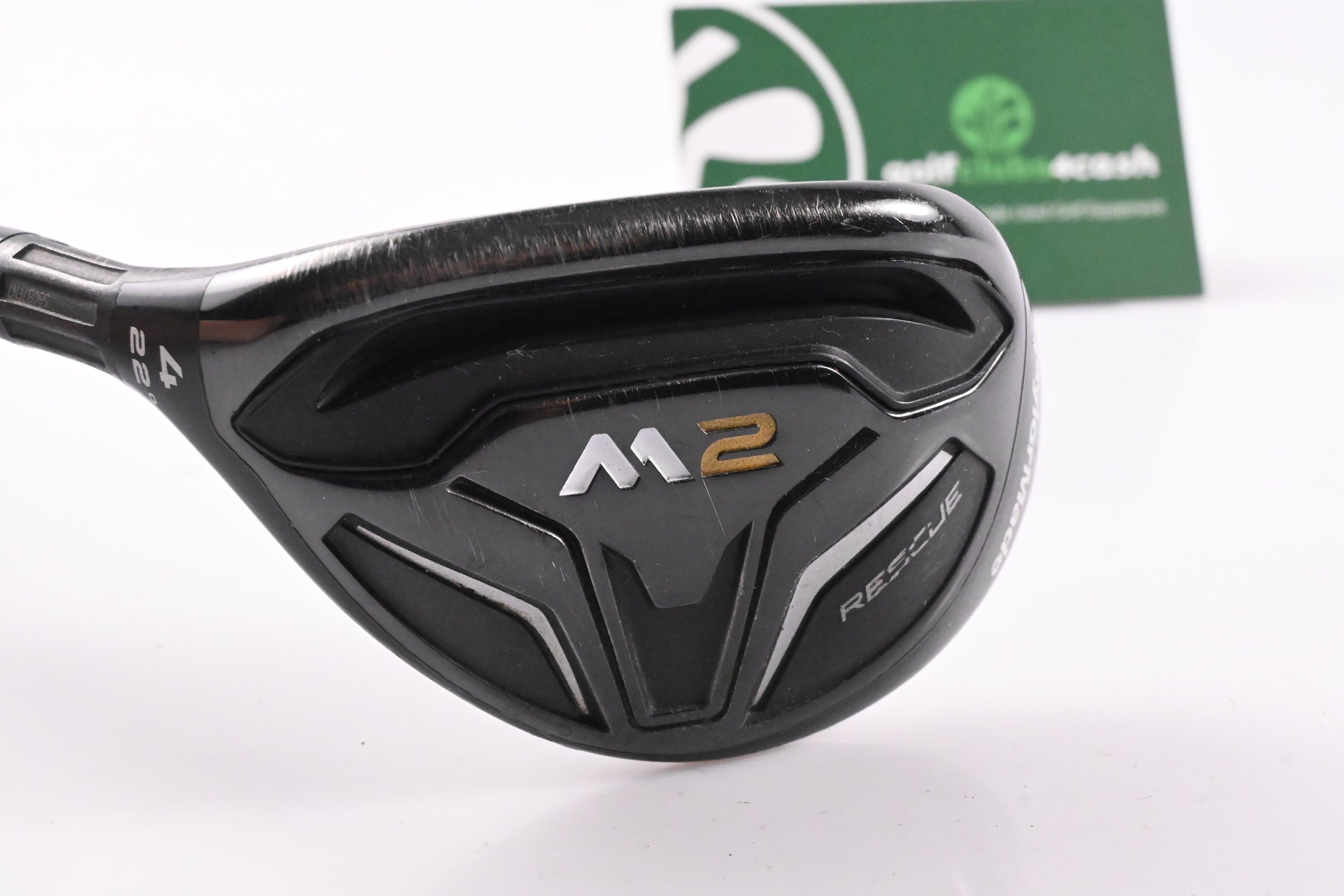 Left Hand Taylormade M2 2016 #4 Hybrid / 22 Degree / Regular Flex Ozik HX4 White Tie