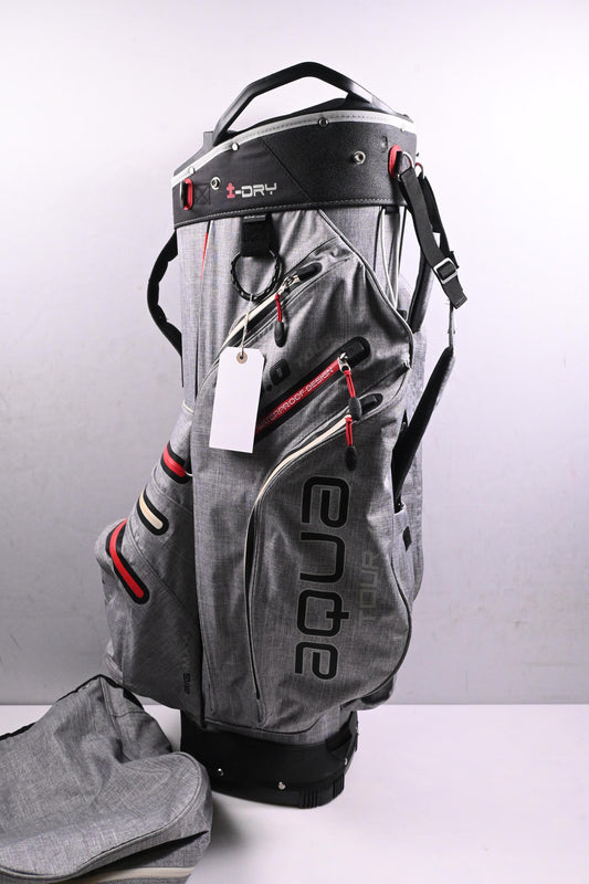 Big Max Aqua I-DRY Cart Bag / 15-Way Divider / Grey, Black & Red