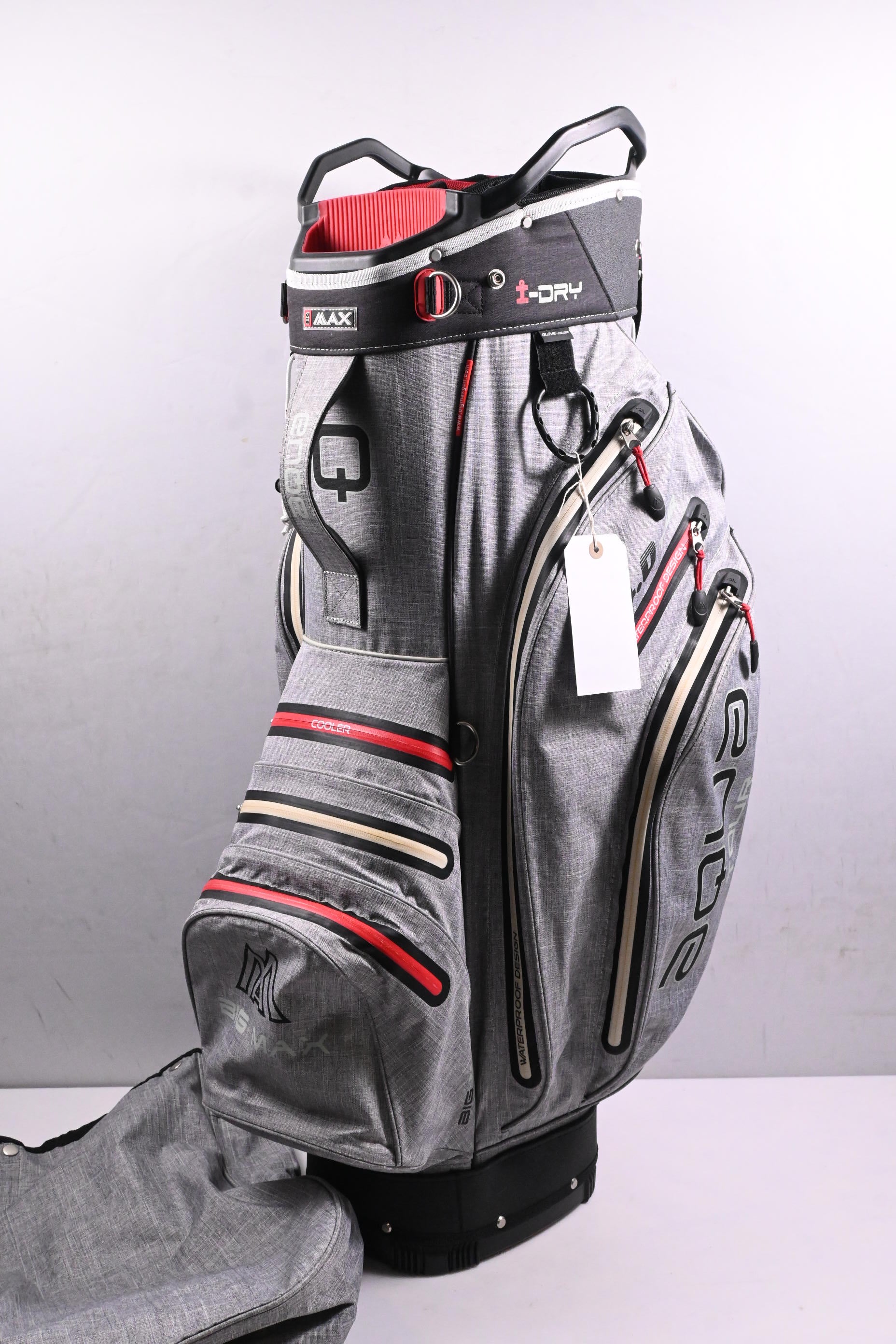 Big Max Aqua I-DRY Cart Bag / 15-Way Divider / Grey, Black & Red