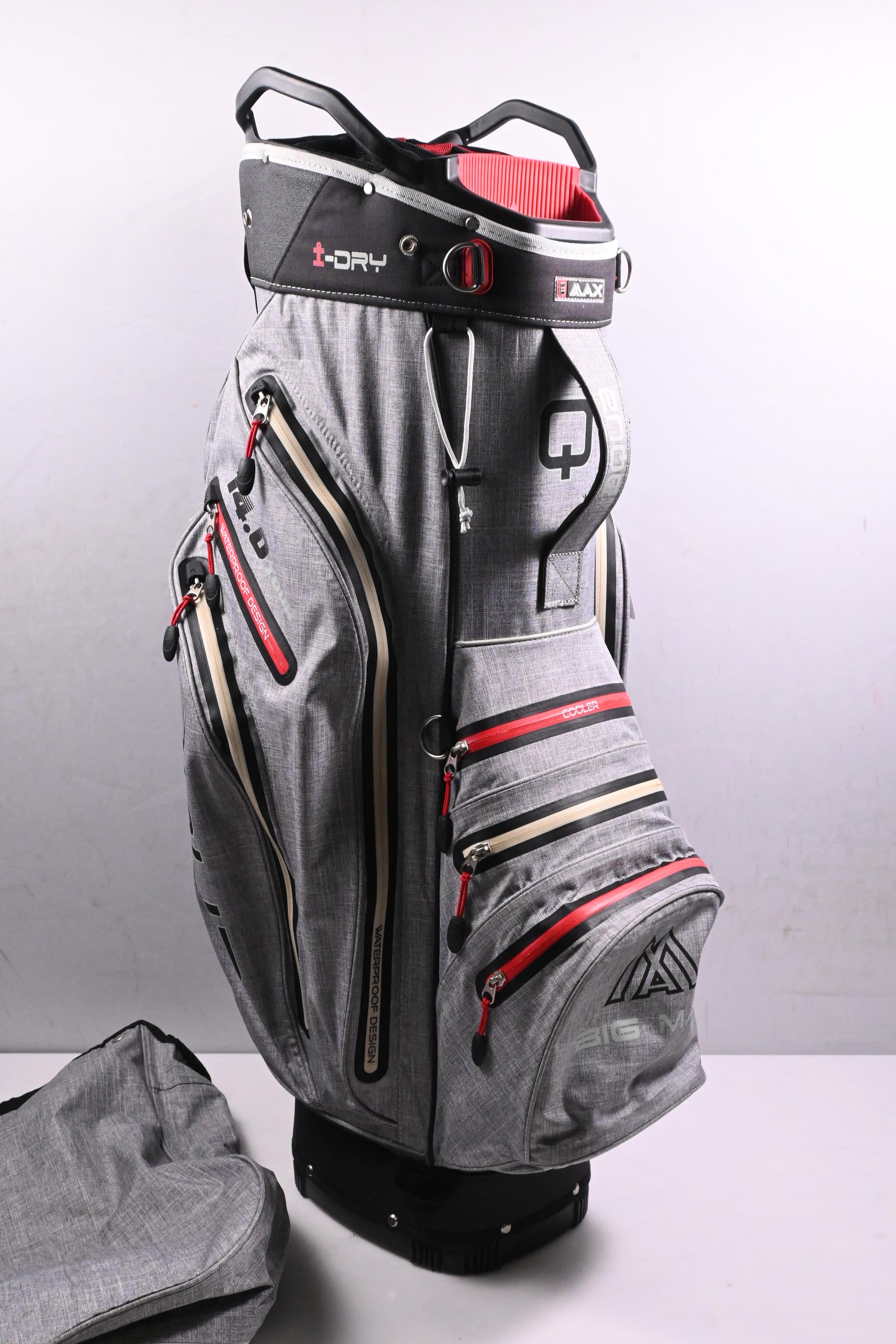 Big Max Aqua I-DRY Cart Bag / 15-Way Divider / Grey, Black & Red