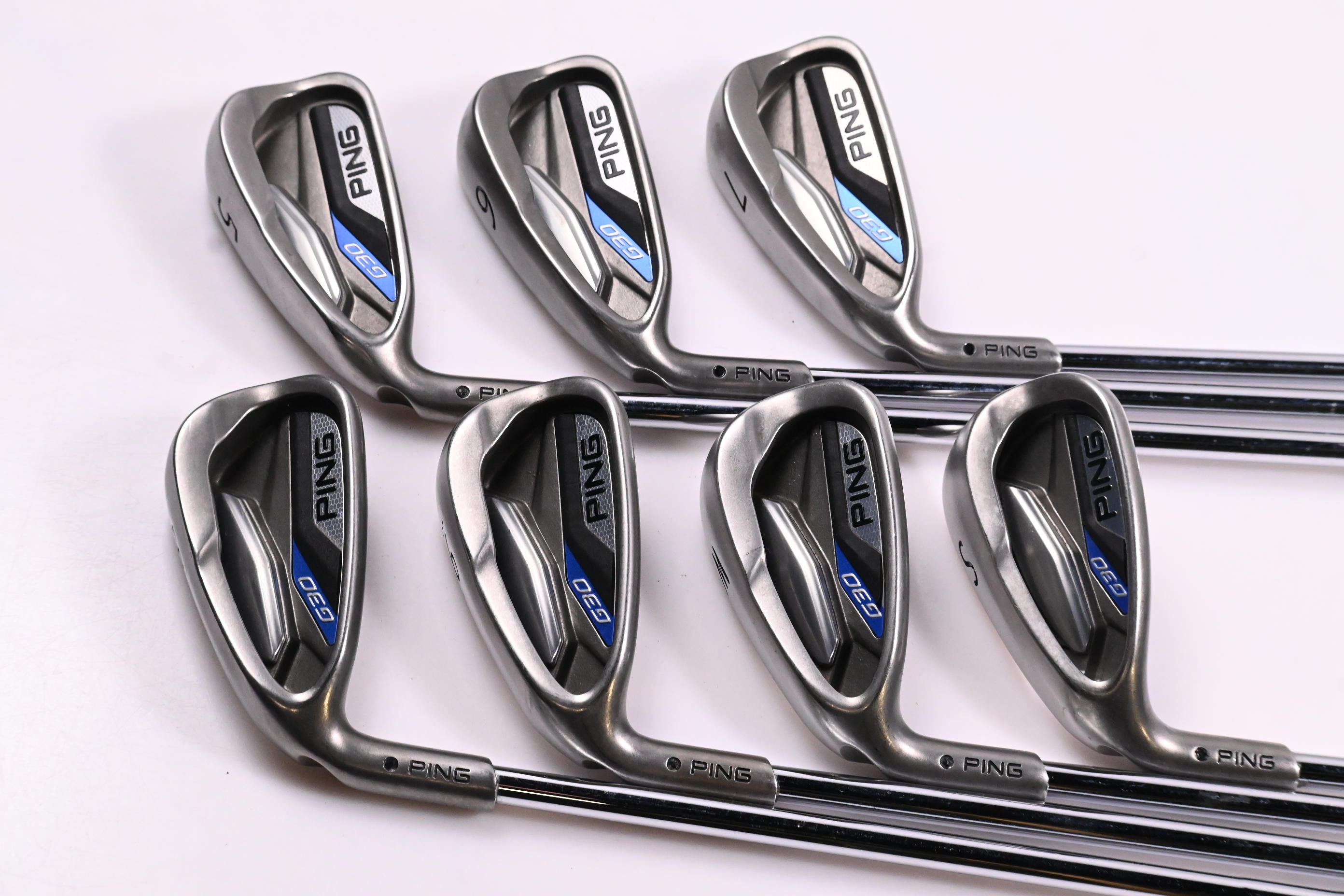 Left Hand Ping G30 Irons / 5-PW+SW / Black Dot / Regular Flex Ping CFS Shafts