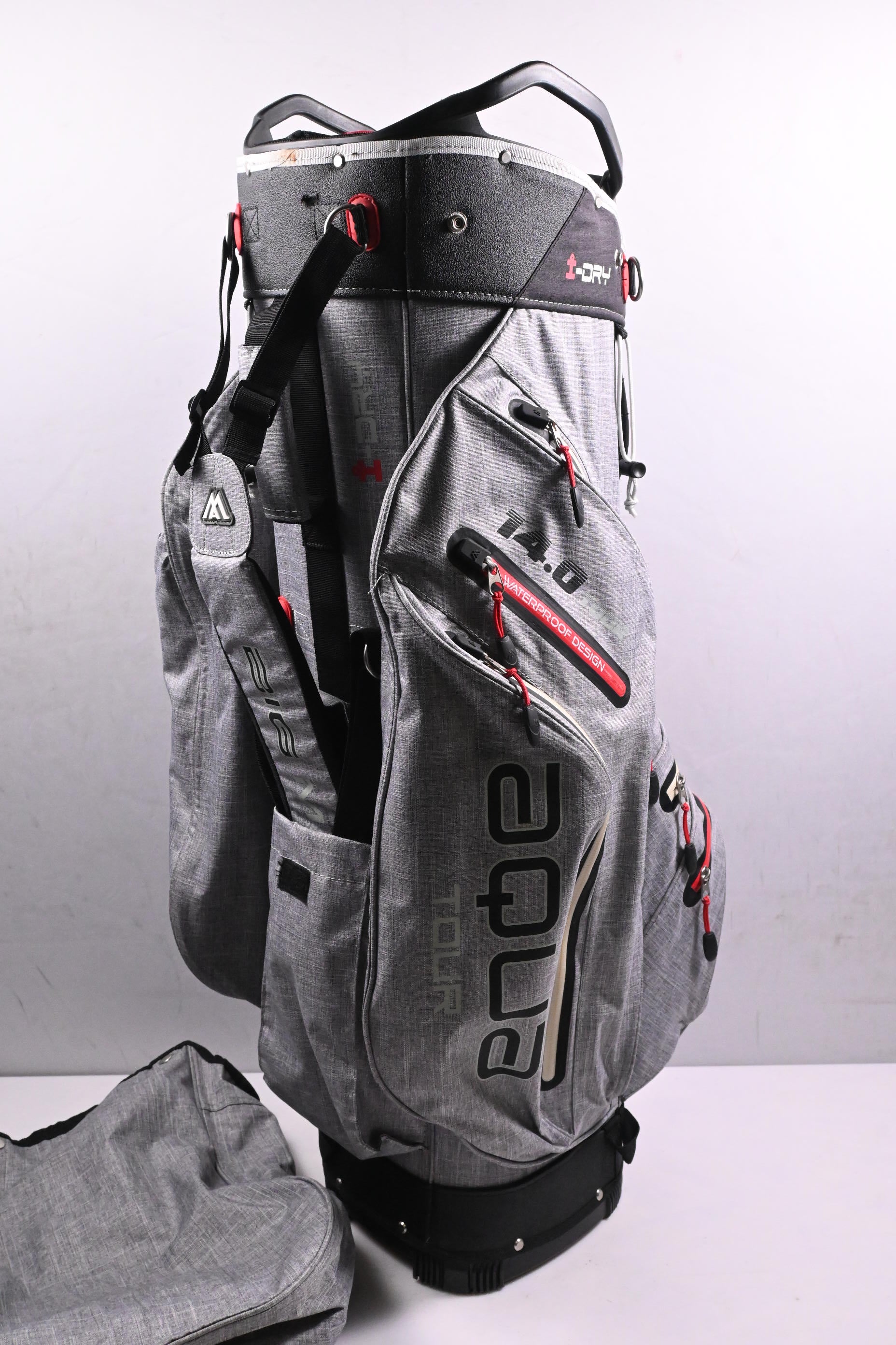 Big Max Aqua I-DRY Cart Bag / 15-Way Divider / Grey, Black & Red