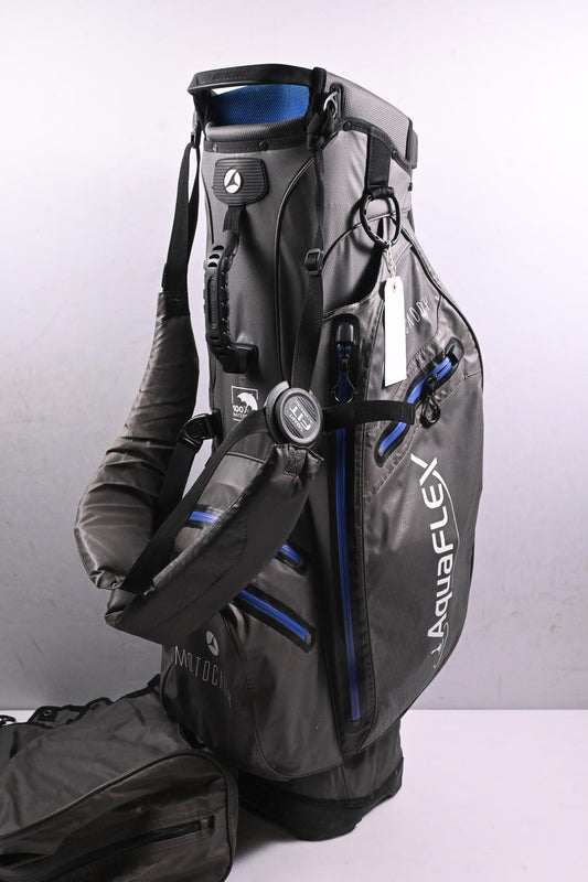 Motocaddy AquaFlex Waterproof Stand Bag / 5-Way Divider / Grey, Blue & Black