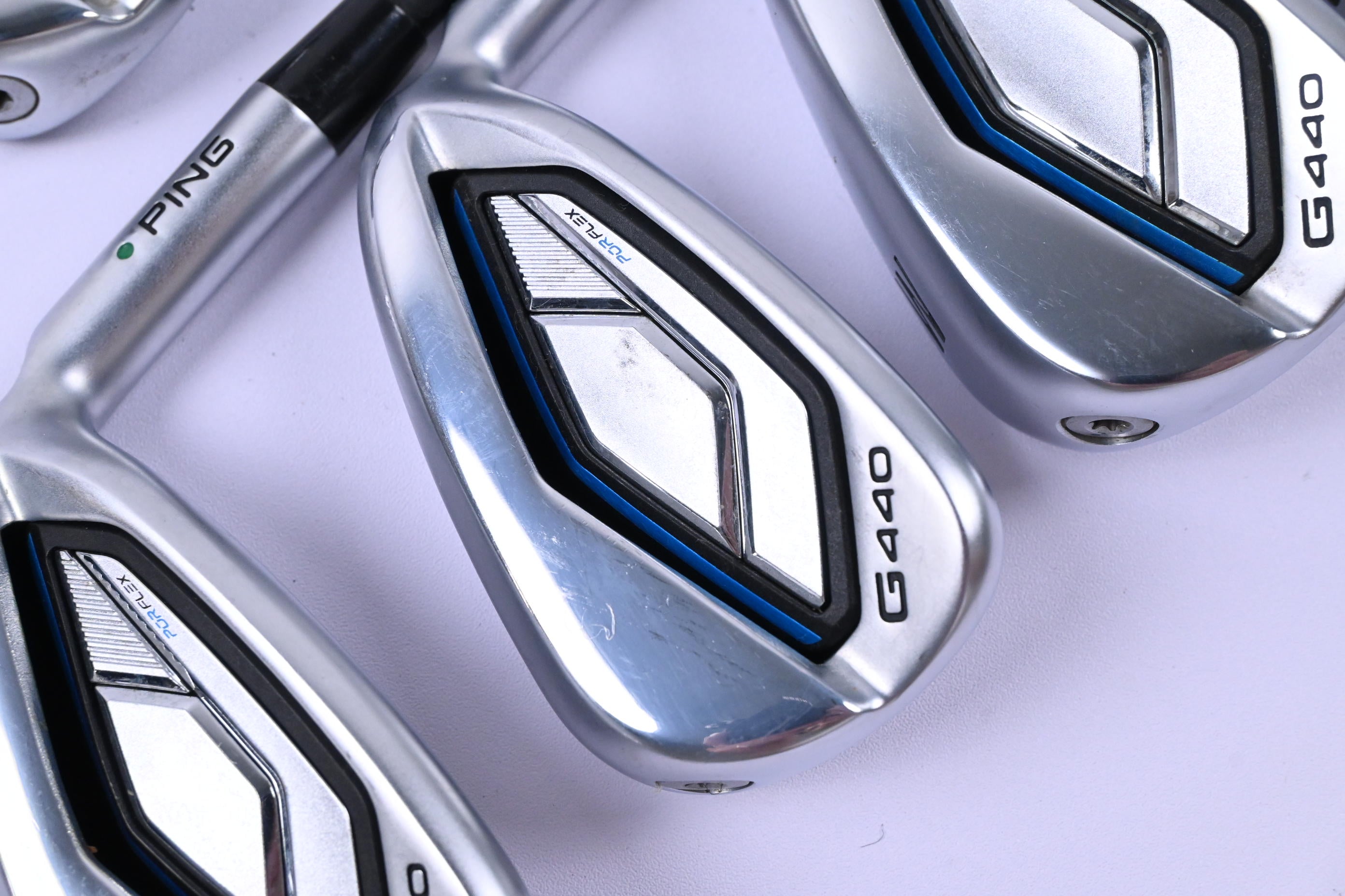 Ping G440 Irons / 5-PW+SW / Green Dot / Senior Flex Ping Alta CB Blue Shafts