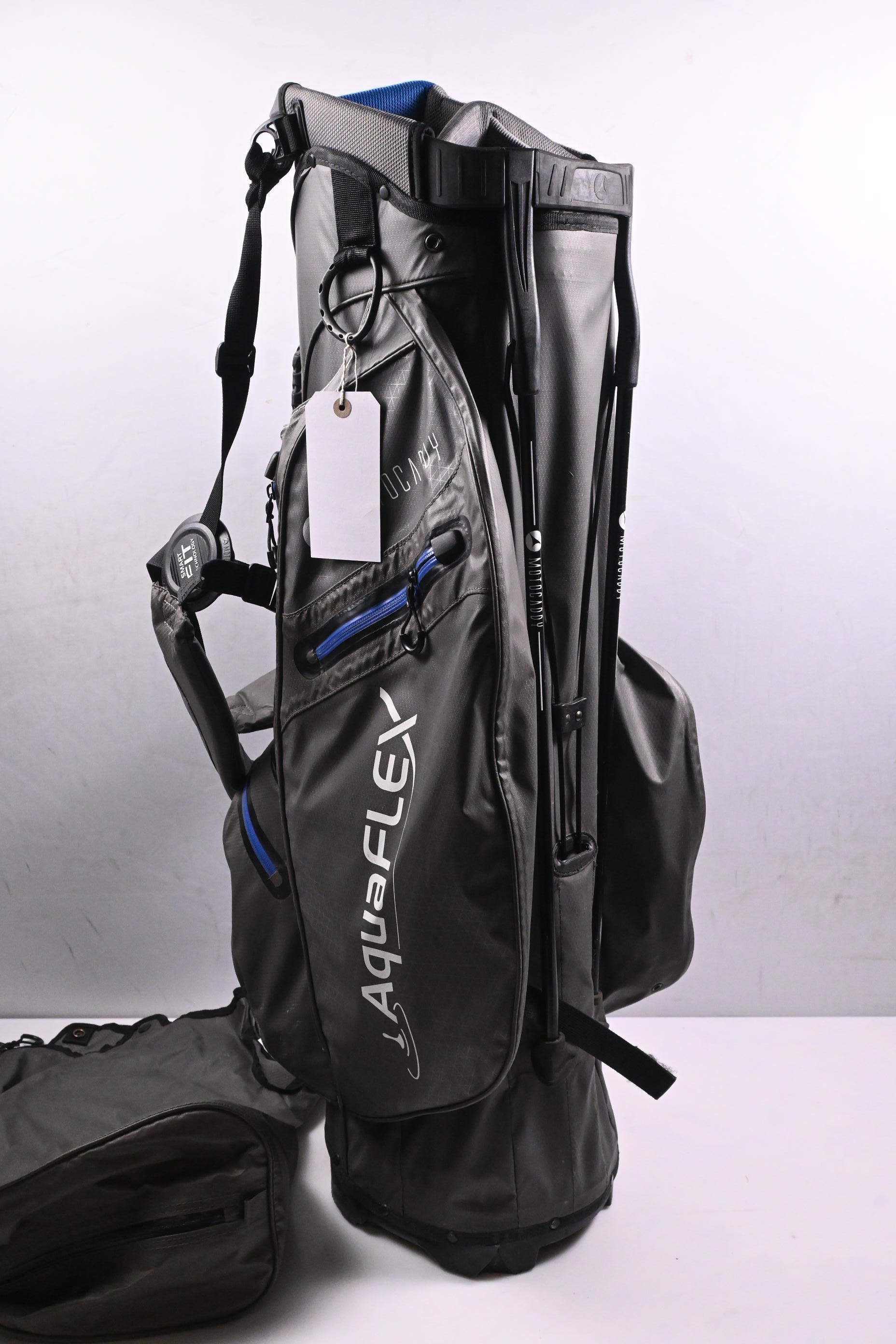 Motocaddy AquaFlex Waterproof Stand Bag / 5-Way Divider / Grey, Blue & Black