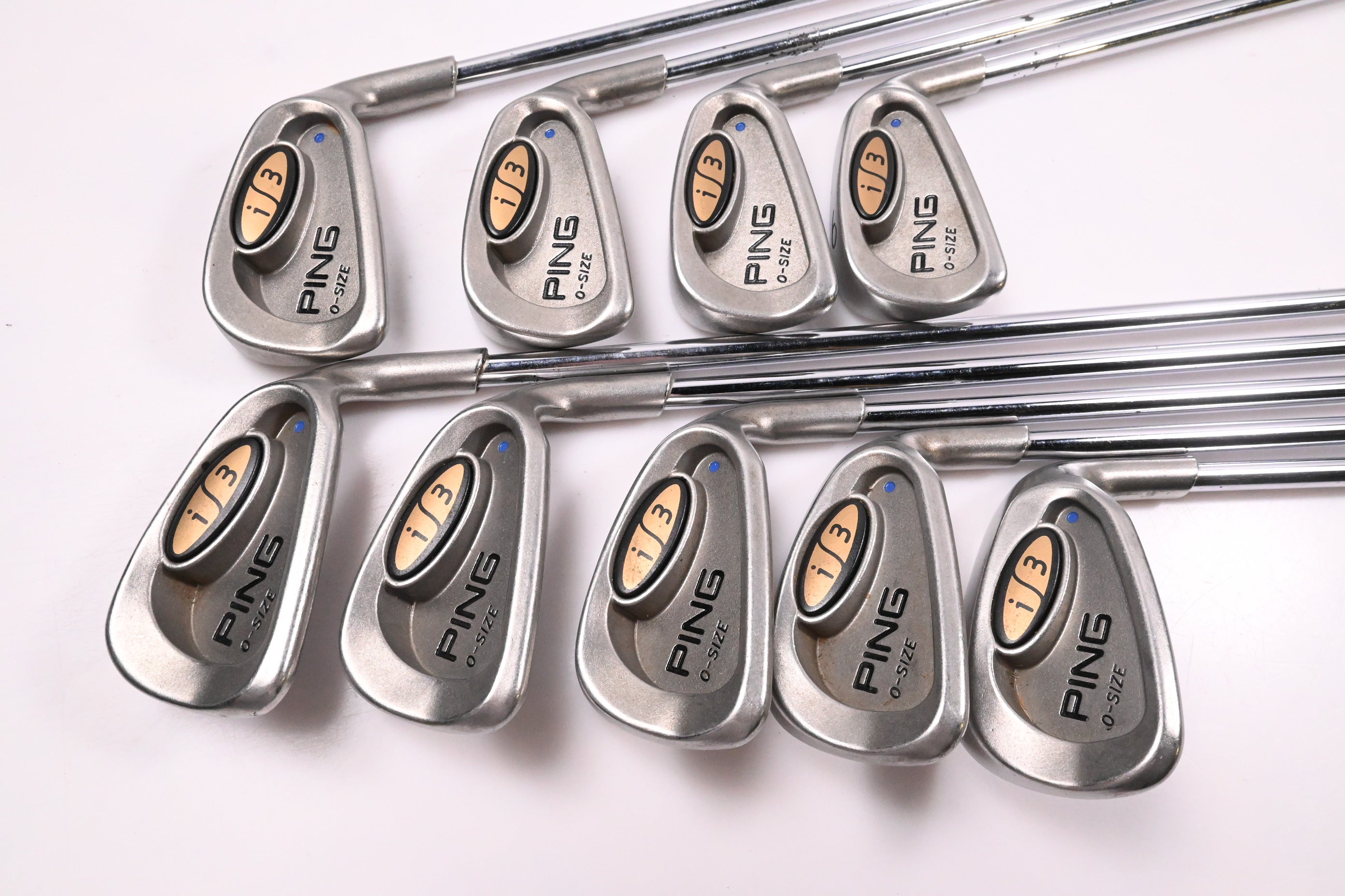 Ping i3 O-Size Irons / 3-PW+SW / Blue Dot / Regular Flex Ping Cushin JZ Blue