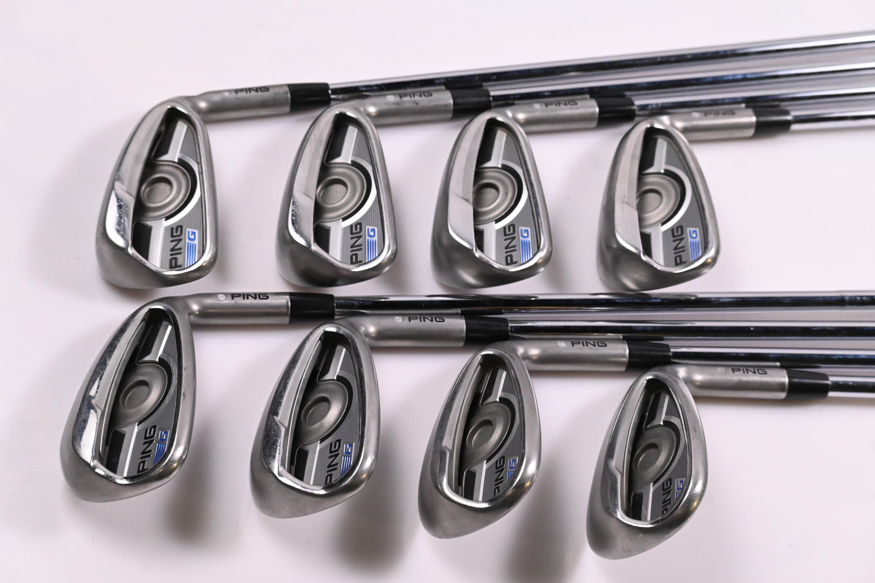 Ping G Series Irons / 5-PW+SW+LW / Silver Dot / Regular Flex Ping AWT 2.0 Shafts