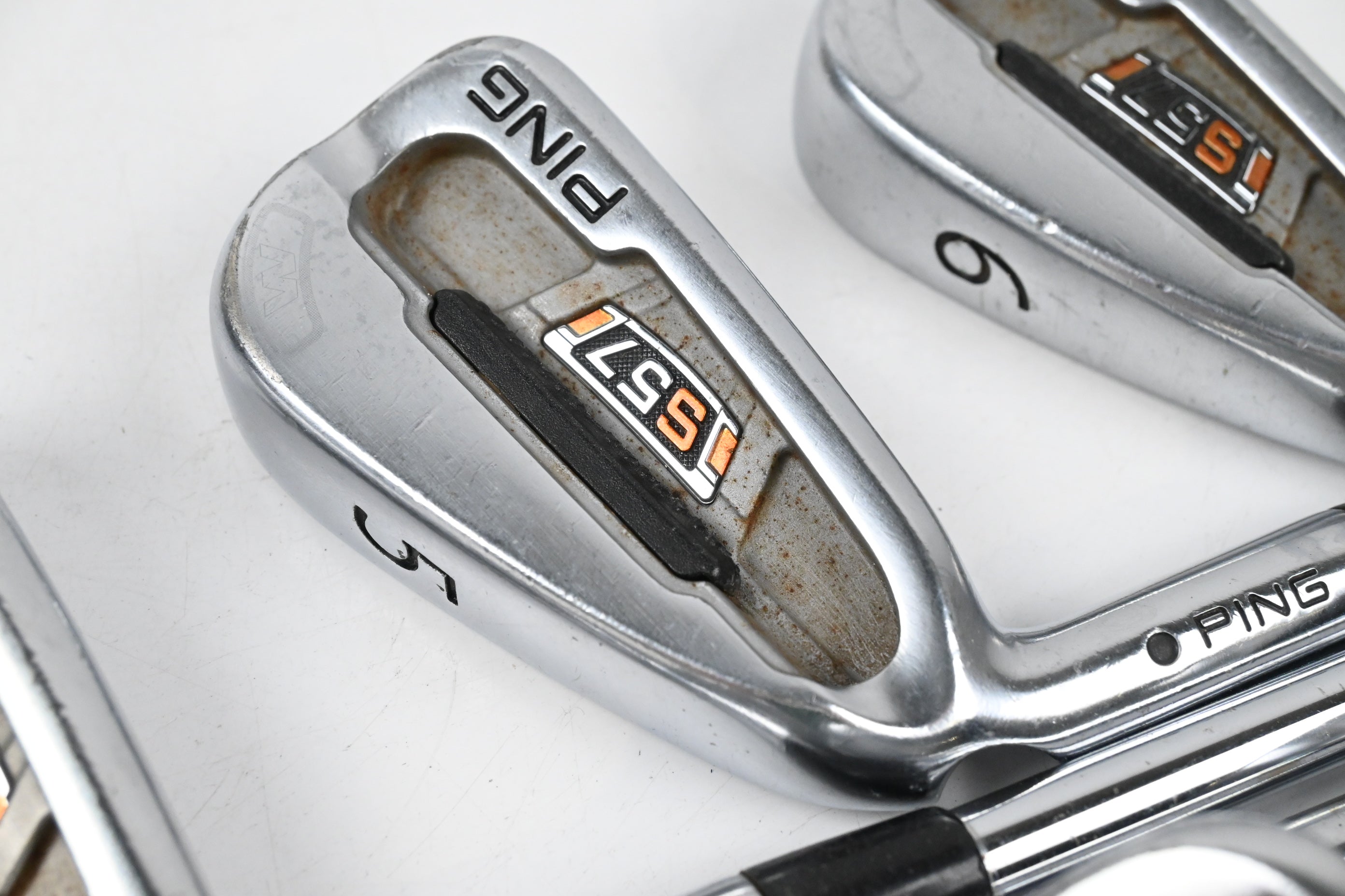 Left Hand Ping S57 Irons / 3-PW / Black Dot / Regular Flex Dynamic Gold