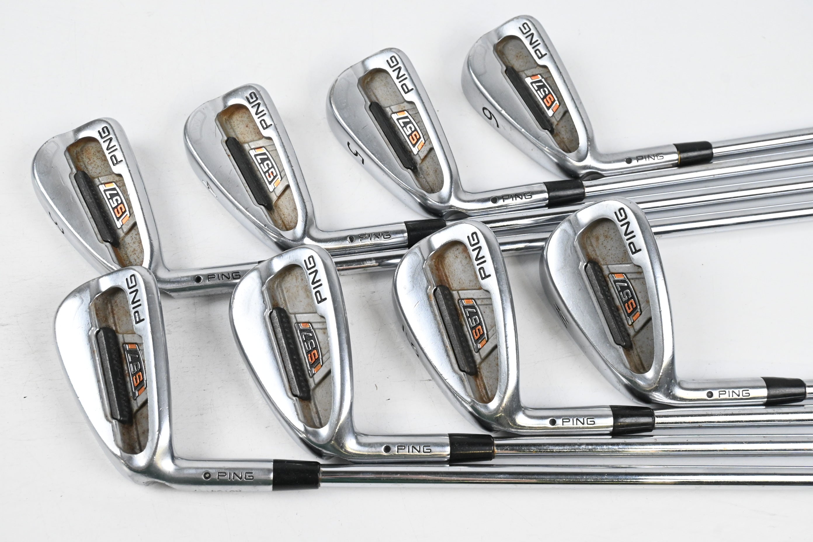 Left Hand Ping S57 Irons / 3-PW / Black Dot / Regular Flex Dynamic Gold