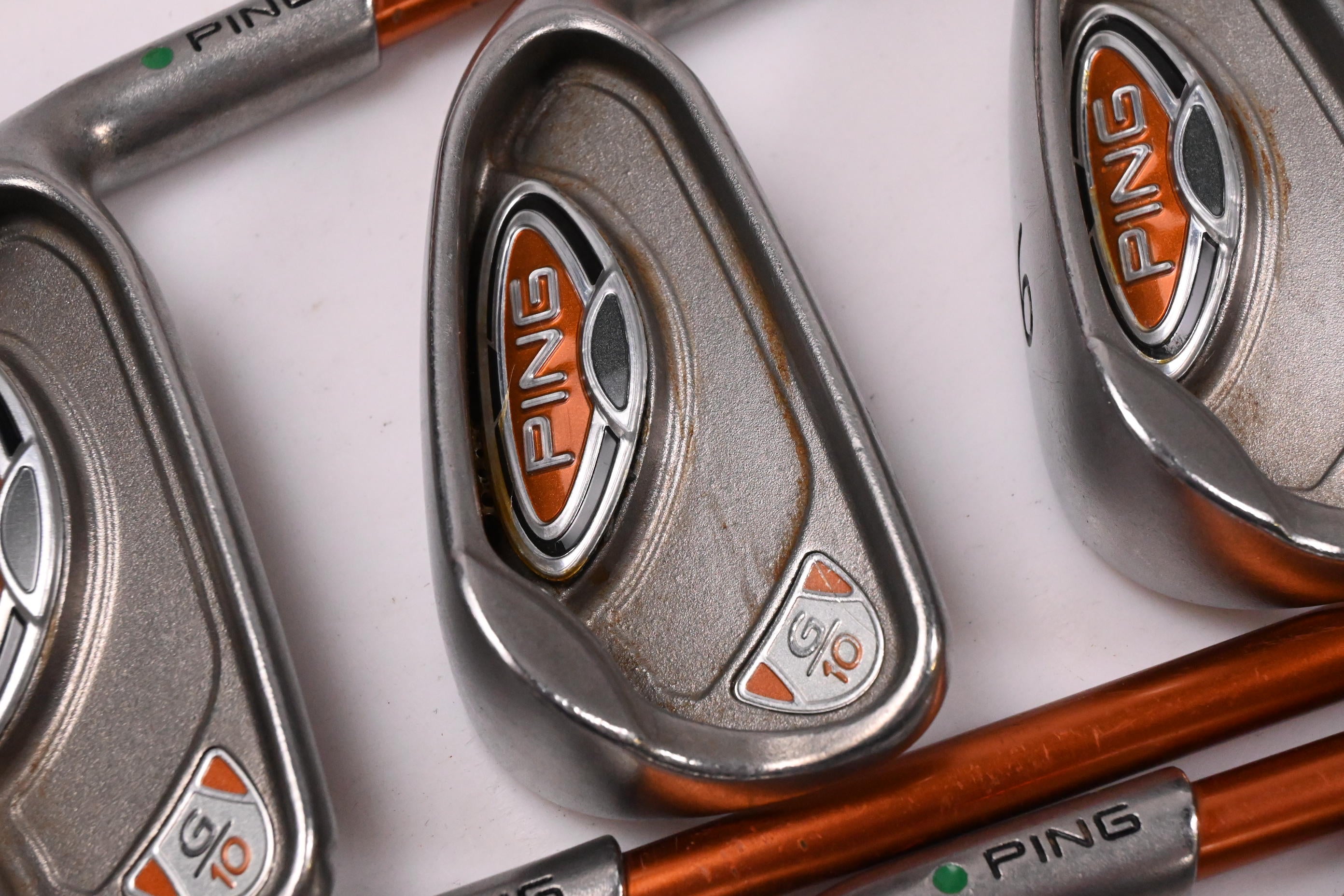 Ping G10 Irons / 4-PW / Green Dot / Regular Flex Ping TFC 129 Shafts