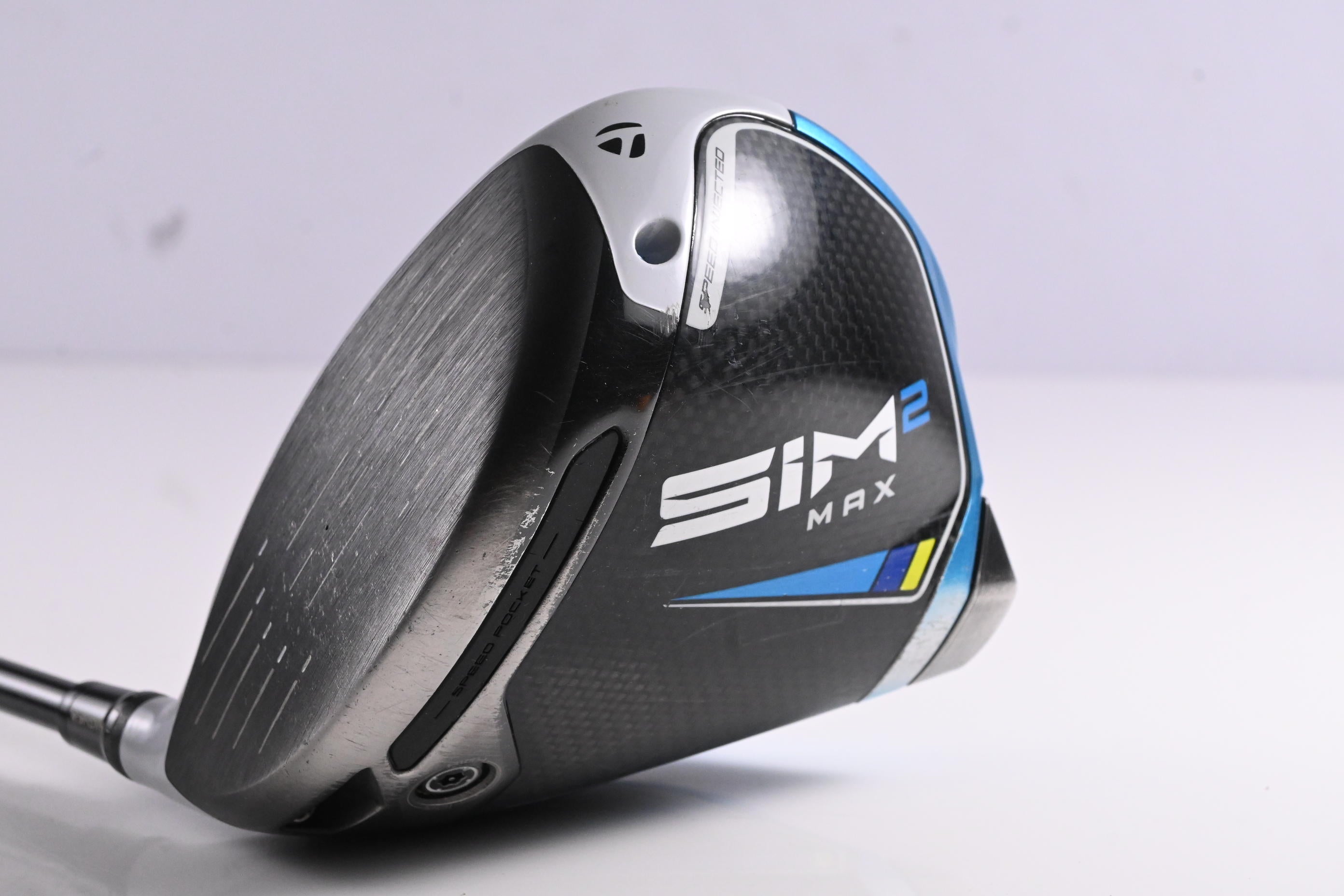 Left Hand Taylormade SIM2 Max Driver / 10.5 Degree / Stiff Flex HZRDUS Smoke Red