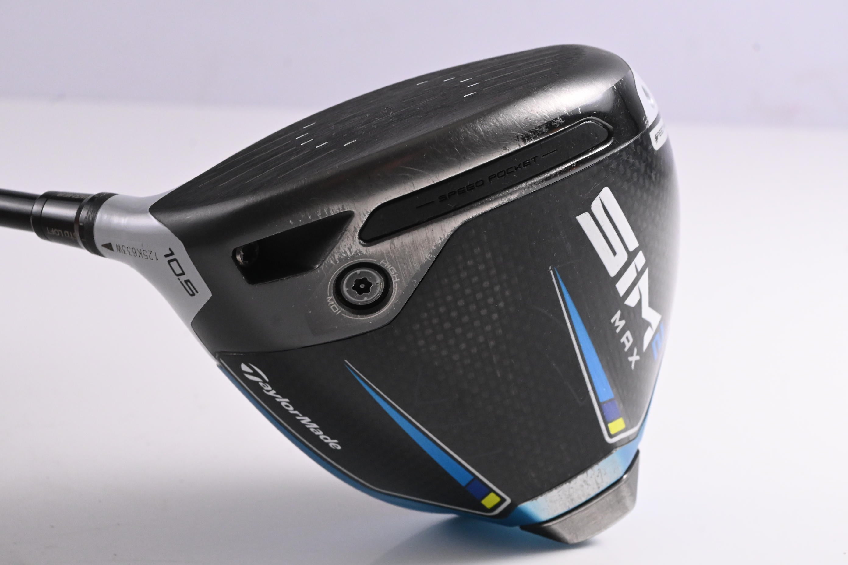 Left Hand Taylormade SIM2 Max Driver / 10.5 Degree / Stiff Flex HZRDUS Smoke Red