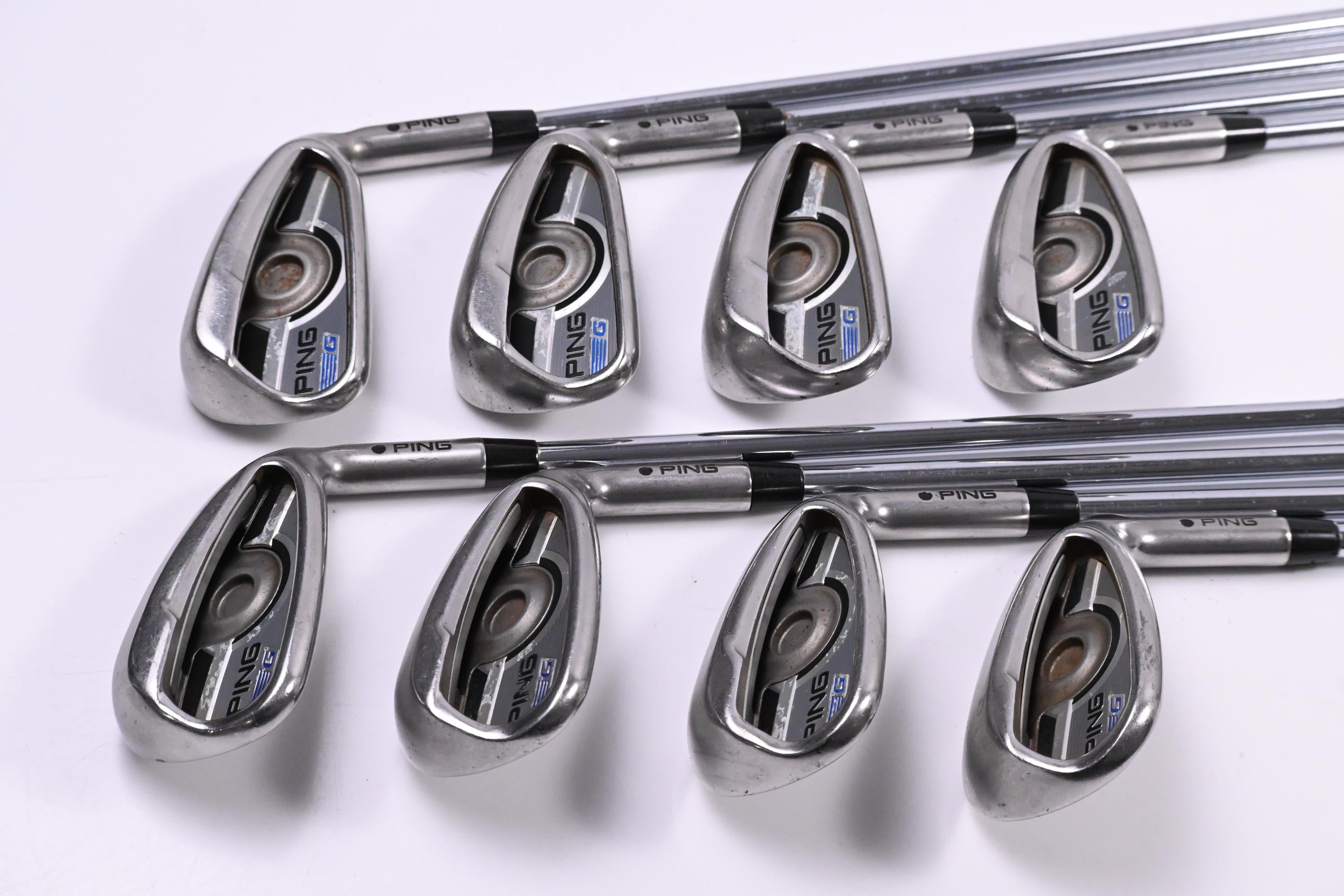 Ping G Series Irons / 5-PW+UW+SW / Black Dot / Regular Flex Ping AWT 2.0 Shafts