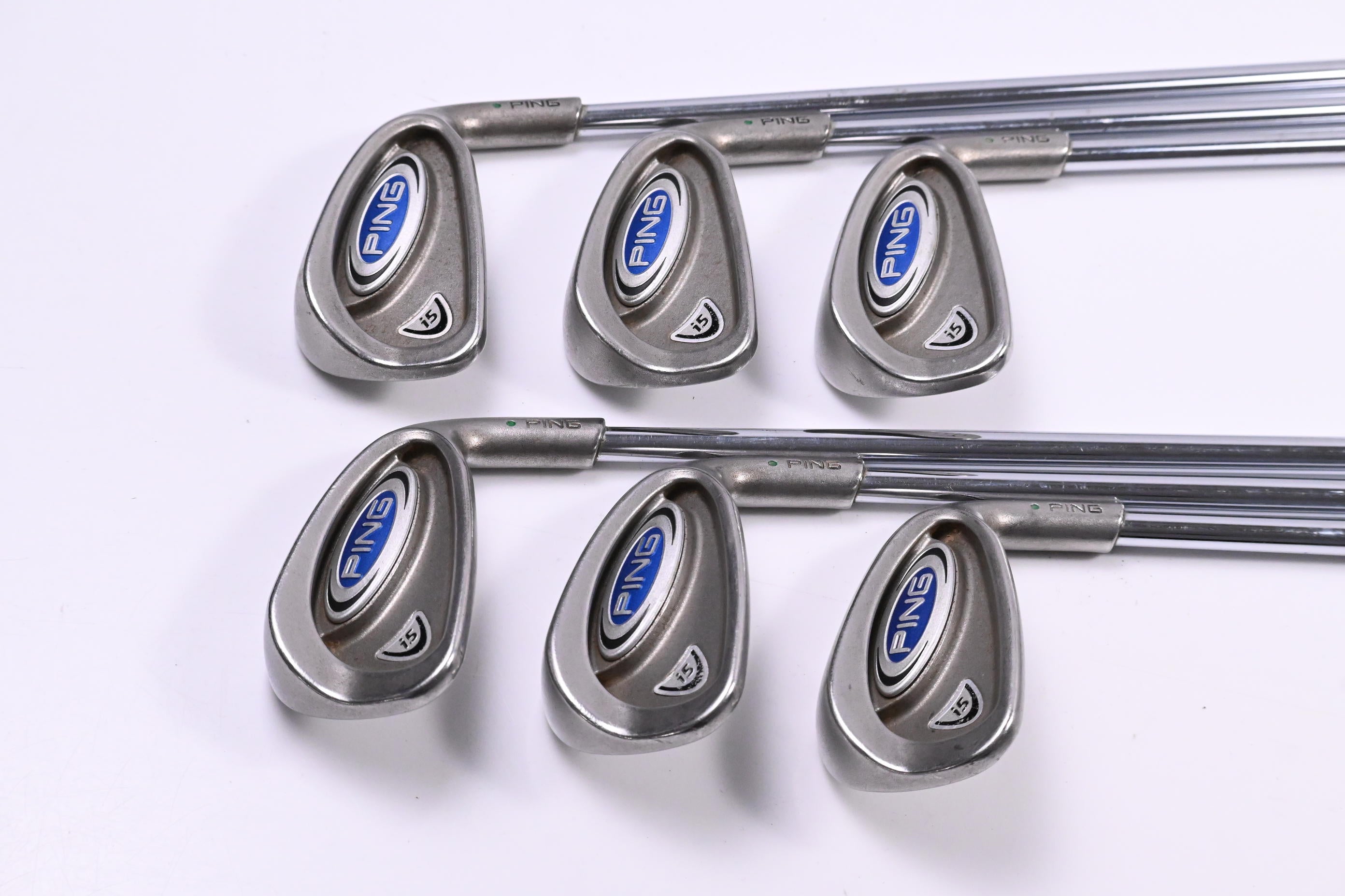 Ping i5 Irons / 5-PW / Green Dot / Stiff Flex Ping AWT Shafts